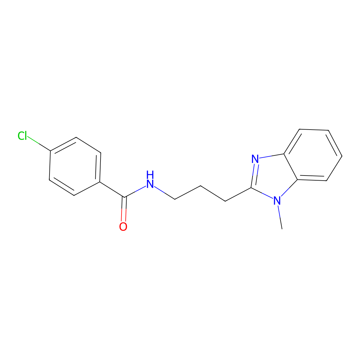 4-chloro-N-[3-(1-methylbenzimidazol-2-yl)propyl]benzamide molecular structure, CAS 850923-46-5