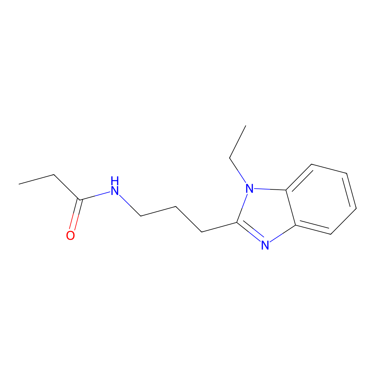 N-[3-(1-ethylbenzimidazol-2-yl)propyl]propanamide molecular structure, CAS 850923-50-1
