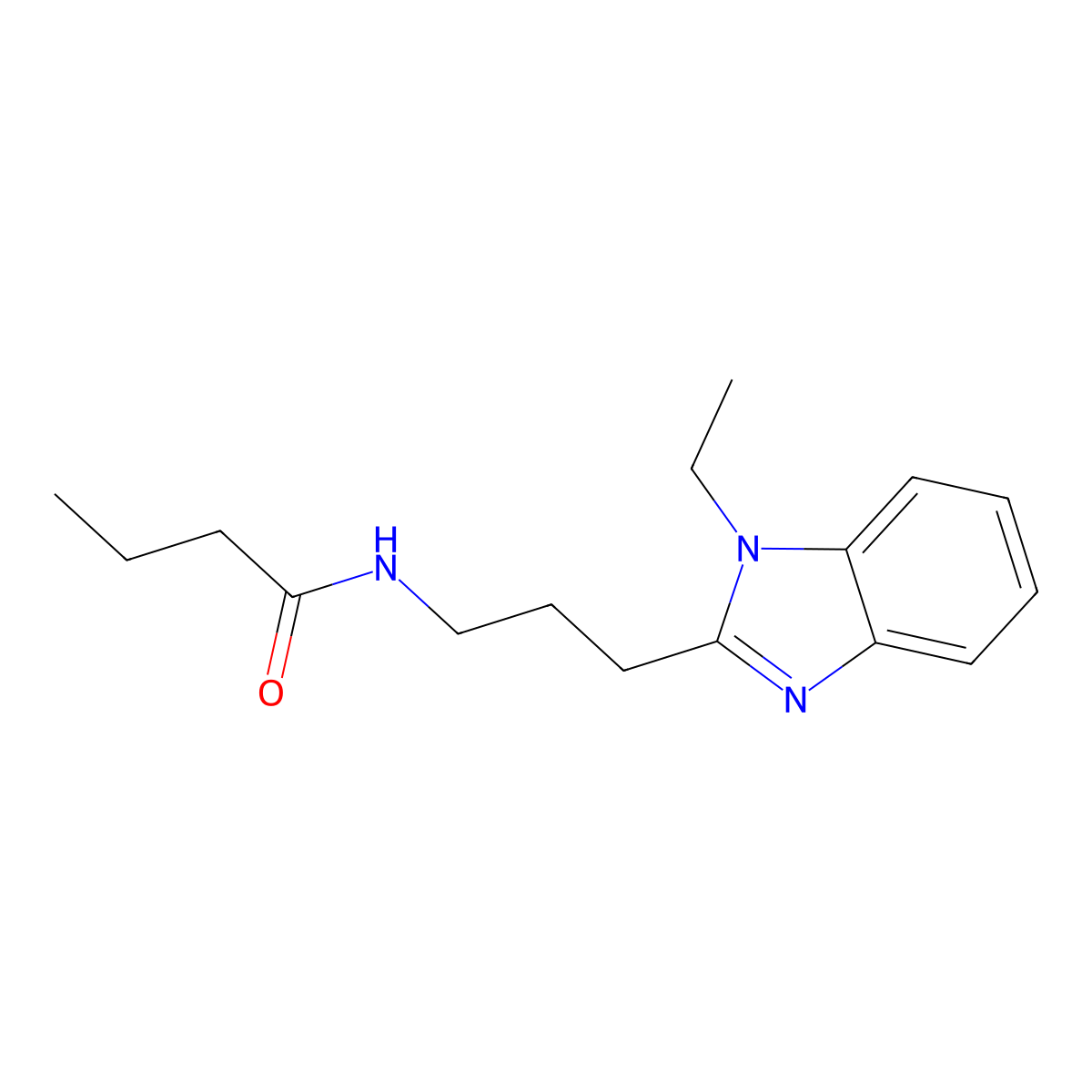 N-[3-(1-ethylbenzimidazol-2-yl)propyl]butanamide molecular structure, CAS 850923-51-2