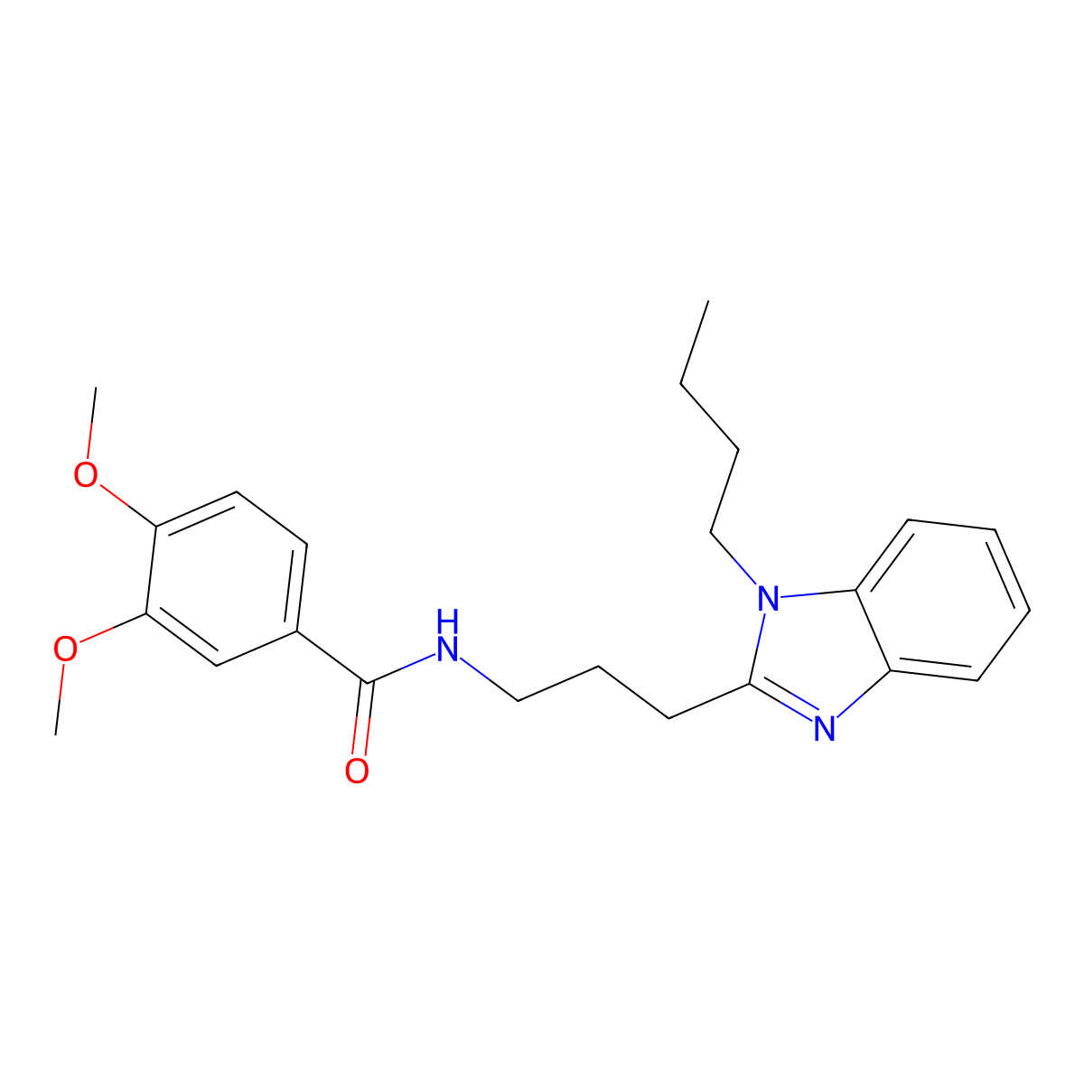 N-[3-(1-butyl-1H-benzimidazol-2-yl)propyl]-3,4-dimethoxybenzamide molecular structure, CAS 850923-77-2