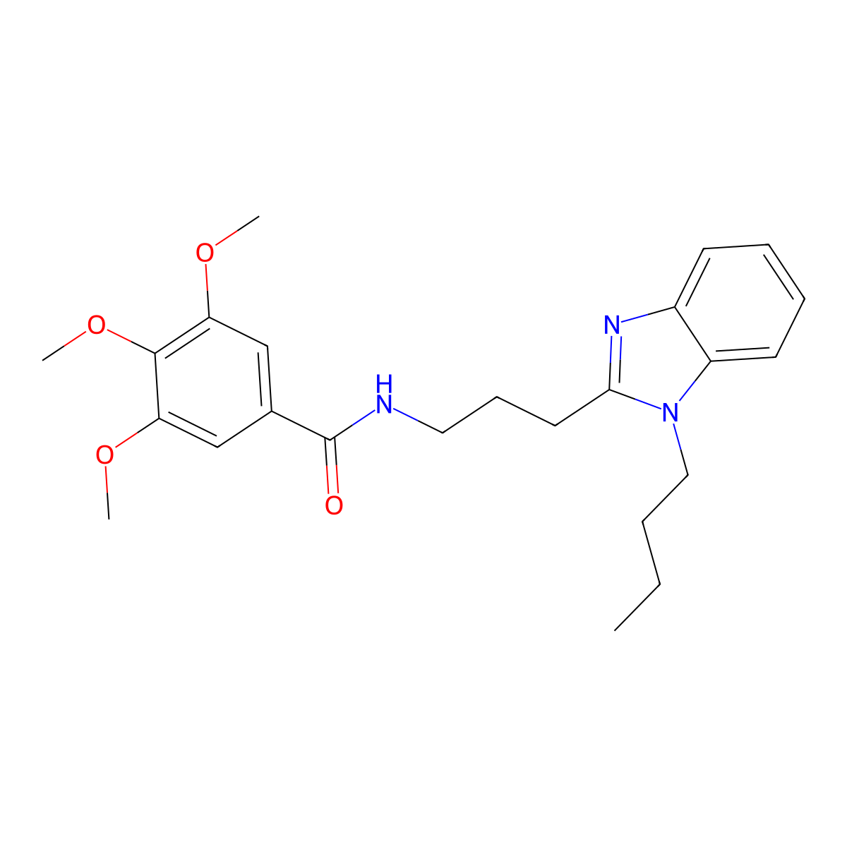 N-[3-(1-butylbenzimidazol-2-yl)propyl]-3,4,5-trimethoxybenzamide molecular structure, CAS 850923-79-4
