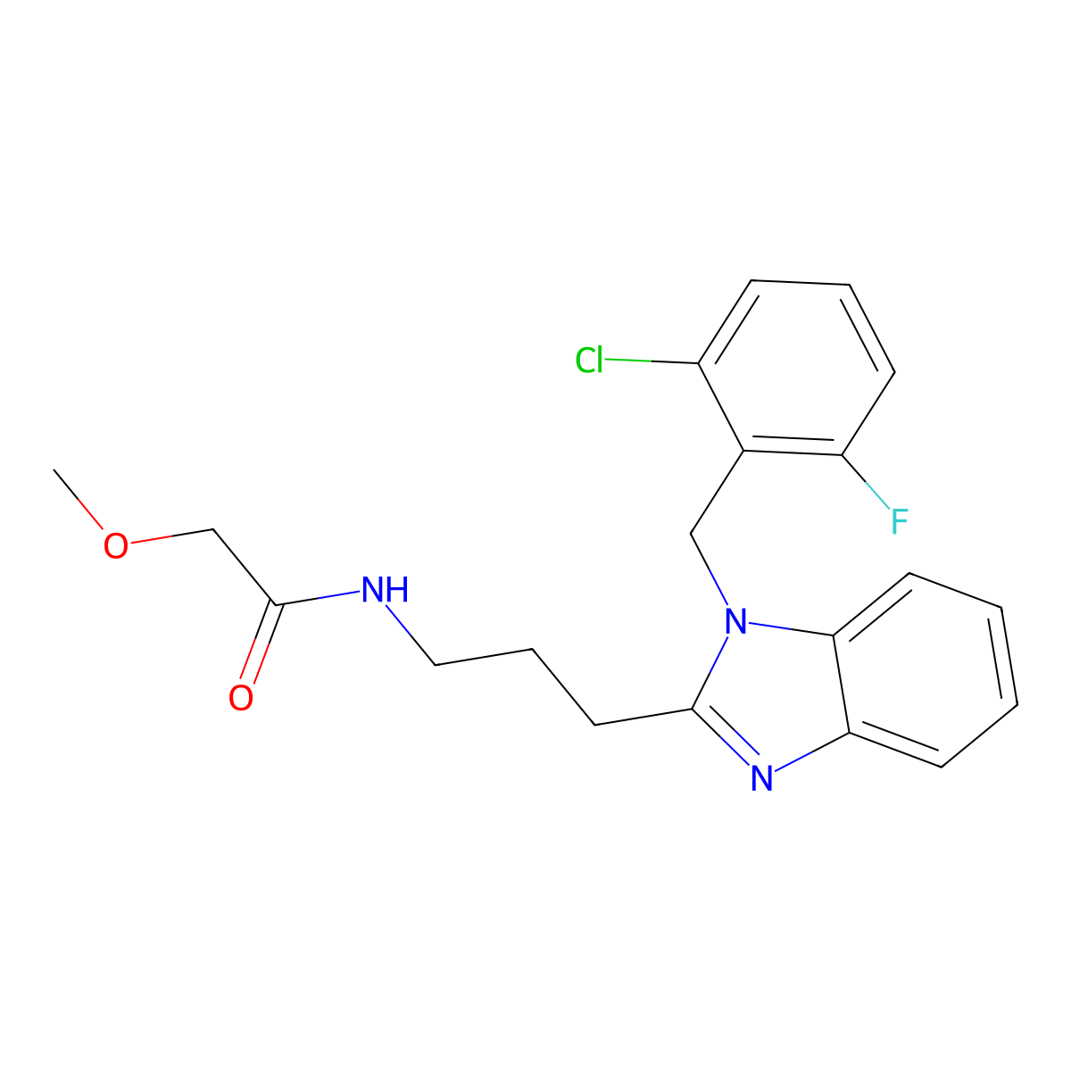 N-{3-[1-(2-chloro-6-fluorobenzyl)-1H-benzimidazol-2-yl]propyl}-2-methoxyacetamide molecular structure, CAS 850923-86-3