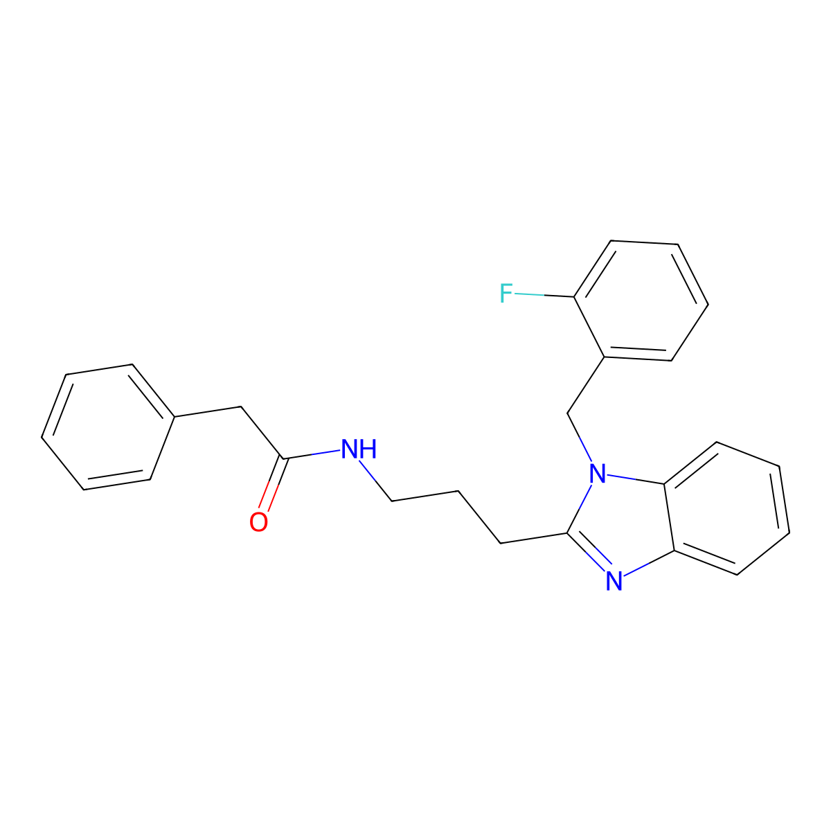 N-(3-{1-[(2-fluorophenyl)methyl]benzimidazol-2-yl}propyl)-2-phenylacetamide molecular structure, CAS 850923-97-6
