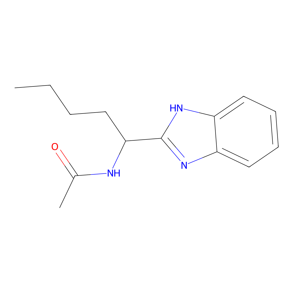 N-[1-(1H-benzimidazol-2-yl)pentyl]acetamide molecular structure, CAS 850925-71-2