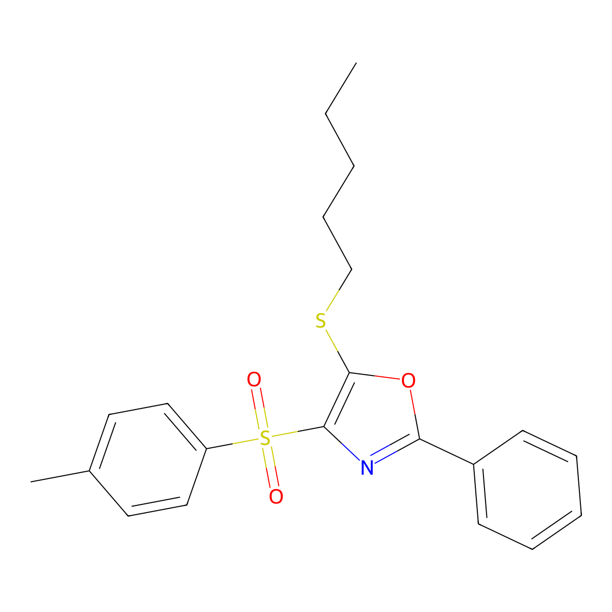 5-(Pentylthio)-2-phenyl-4-tosyloxazole molecular structure, CAS 850925-97-2