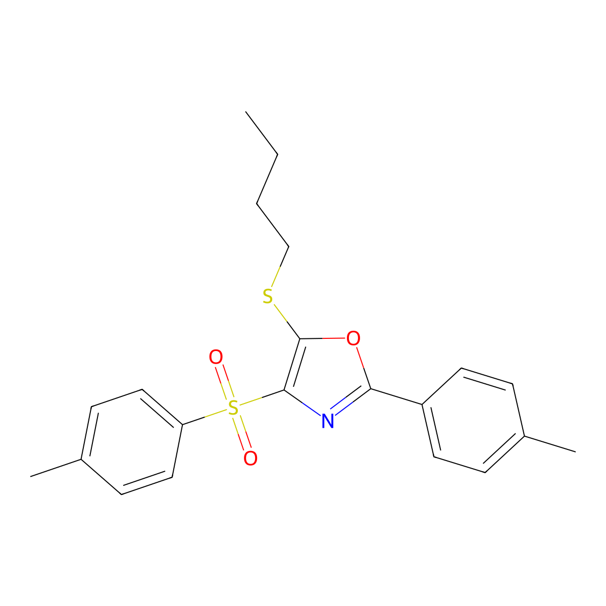 5-(Butylthio)-2-(p-tolyl)-4-tosyloxazole molecular structure, CAS 850926-57-7