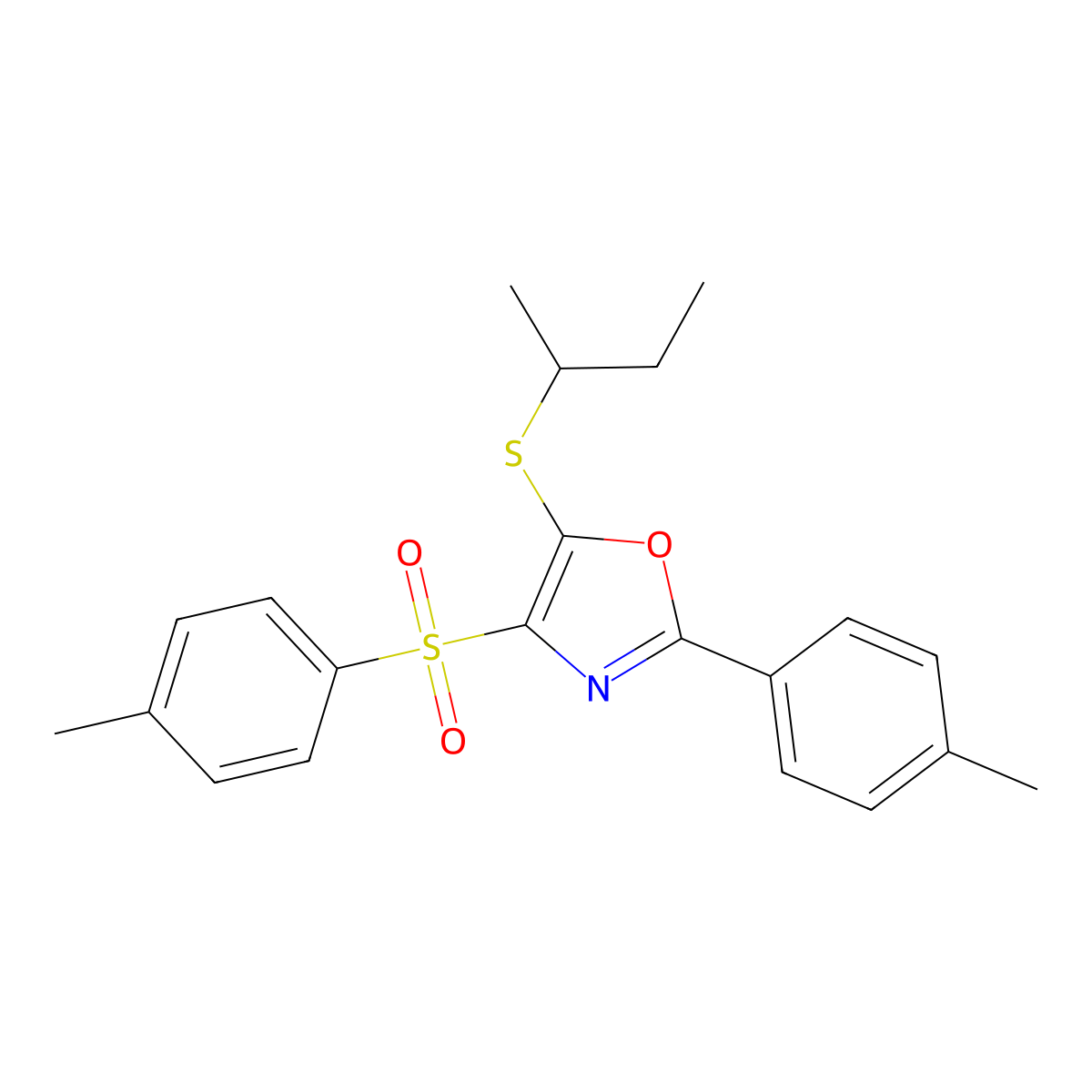 5-(Sec-butylthio)-2-(p-tolyl)-4-tosyloxazole molecular structure, CAS 850926-58-8
