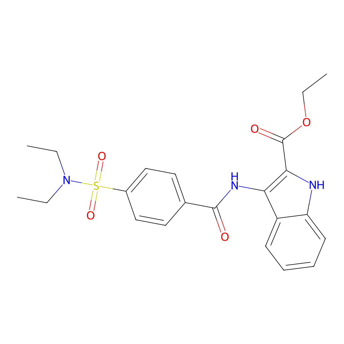 ethyl 3-[[4-(diethylsulfamoyl)benzoyl]amino]-1H-indole-2-carboxylate molecular structure, CAS 850929-70-3