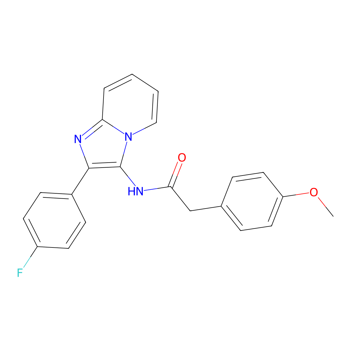 N-[2-(4-fluorophenyl)imidazo[1,2-a]pyridin-3-yl]-2-(4-methoxyphenyl)acetamide molecular structure, CAS 850929-83-8