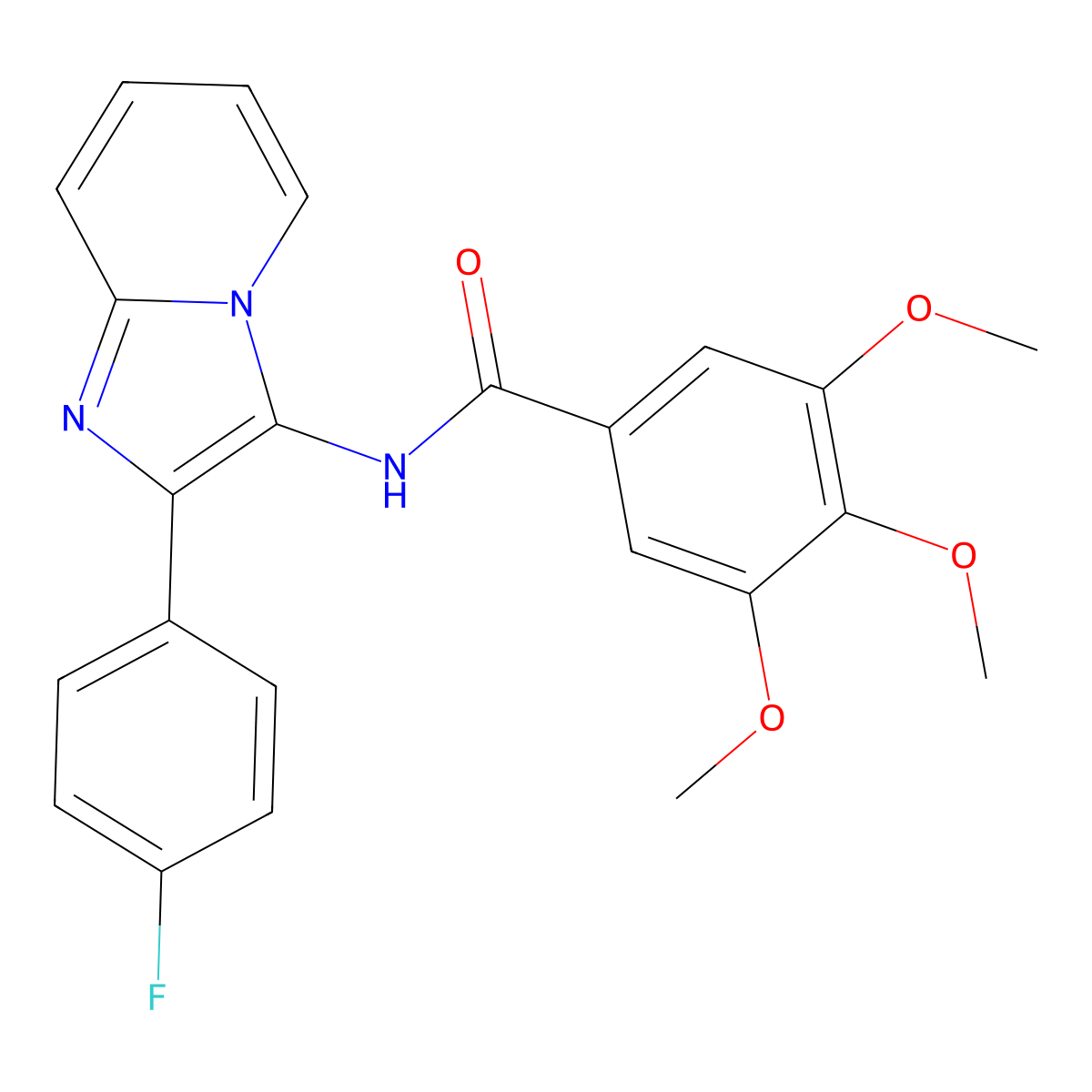 N-[2-(4-fluorophenyl)imidazo[1,2-a]pyridin-3-yl]-3,4,5-trimethoxybenzamide molecular structure, CAS 850929-84-9