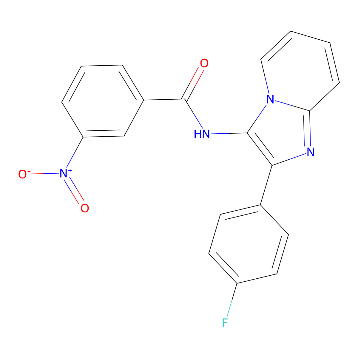N-[2-(4-fluorophenyl)imidazo[1,2-a]pyridin-3-yl]-3-nitrobenzamide molecular structure, CAS 850929-85-0