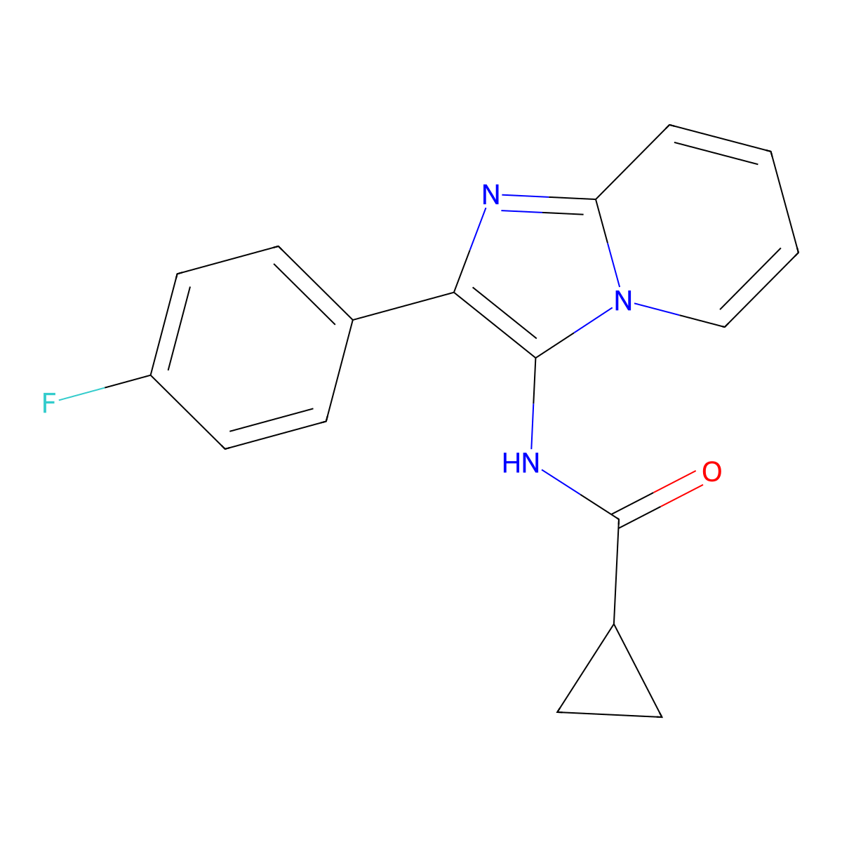 N-[2-(4-fluorophenyl)imidazo[1,2-a]pyridin-3-yl]cyclopropanecarboxamide molecular structure, CAS 850929-90-7