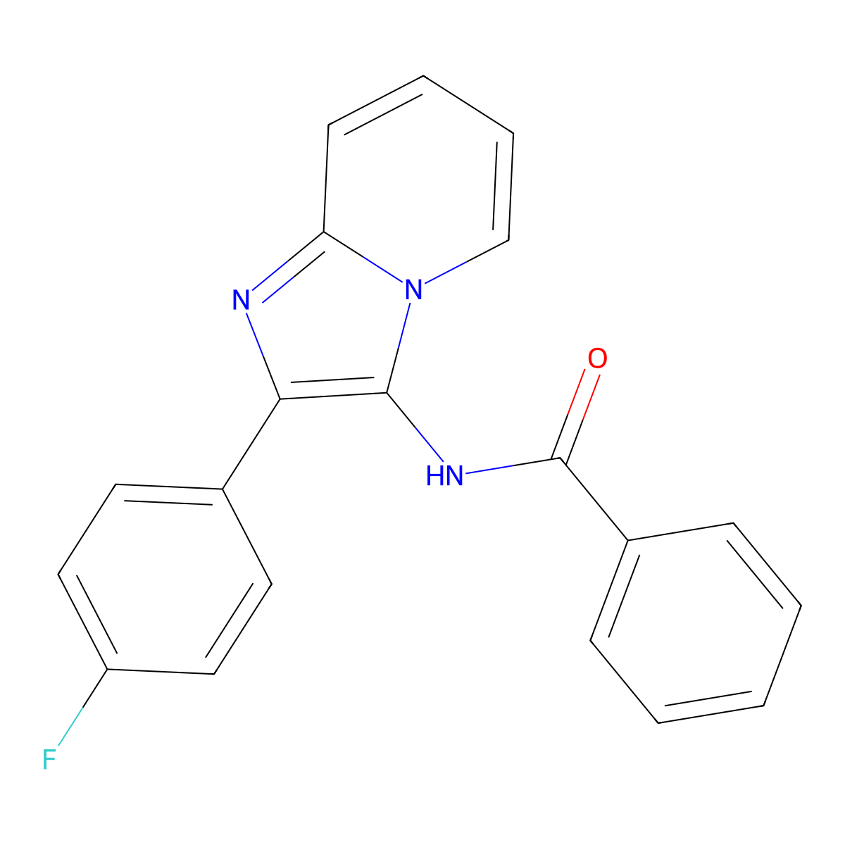 N-[2-(4-fluorophenyl)imidazo[1,2-a]pyridin-3-yl]benzamide molecular structure, CAS 850930-02-8