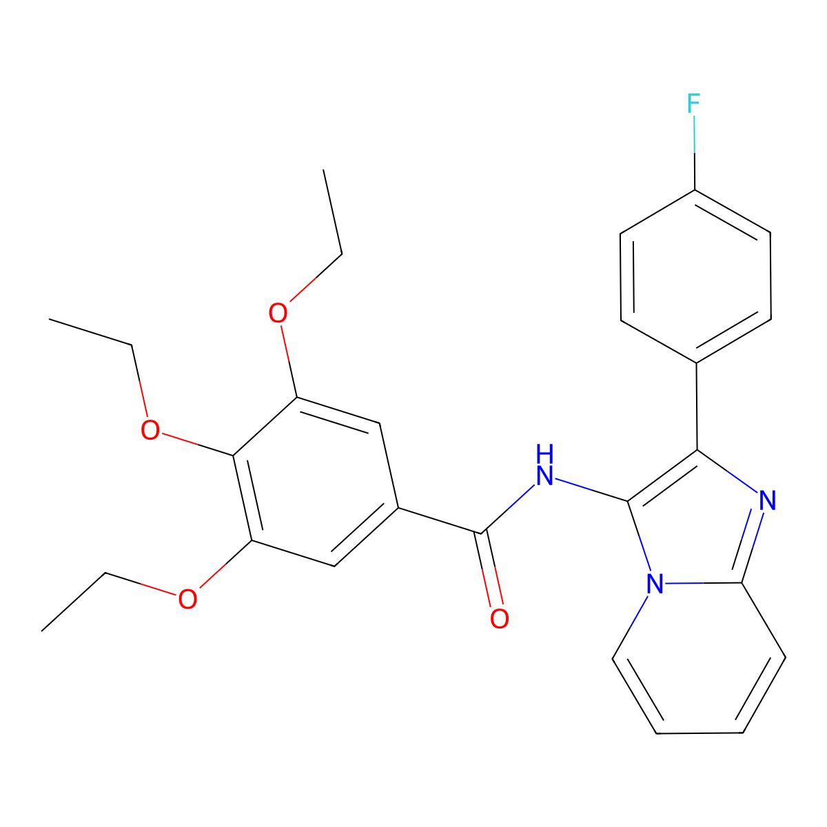 3,4,5-triethoxy-N-[2-(4-fluorophenyl)imidazo[1,2-a]pyridin-3-yl]benzamide molecular structure, CAS 850930-03-9