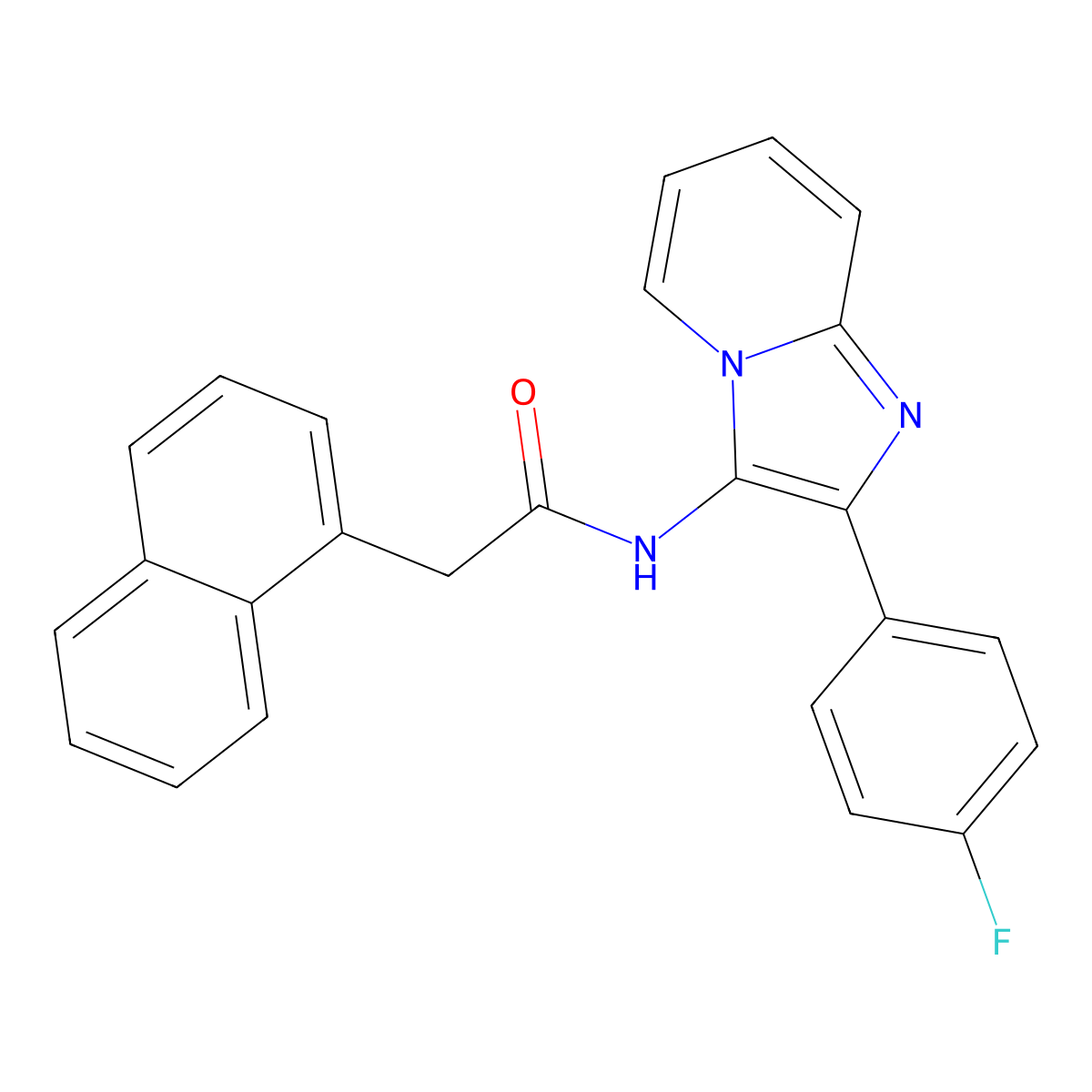 N-(2-(4-fluorophenyl)imidazo[1,2-a]pyridin-3-yl)-2-(naphthalen-1-yl)acetamide molecular structure, CAS 850930-05-1