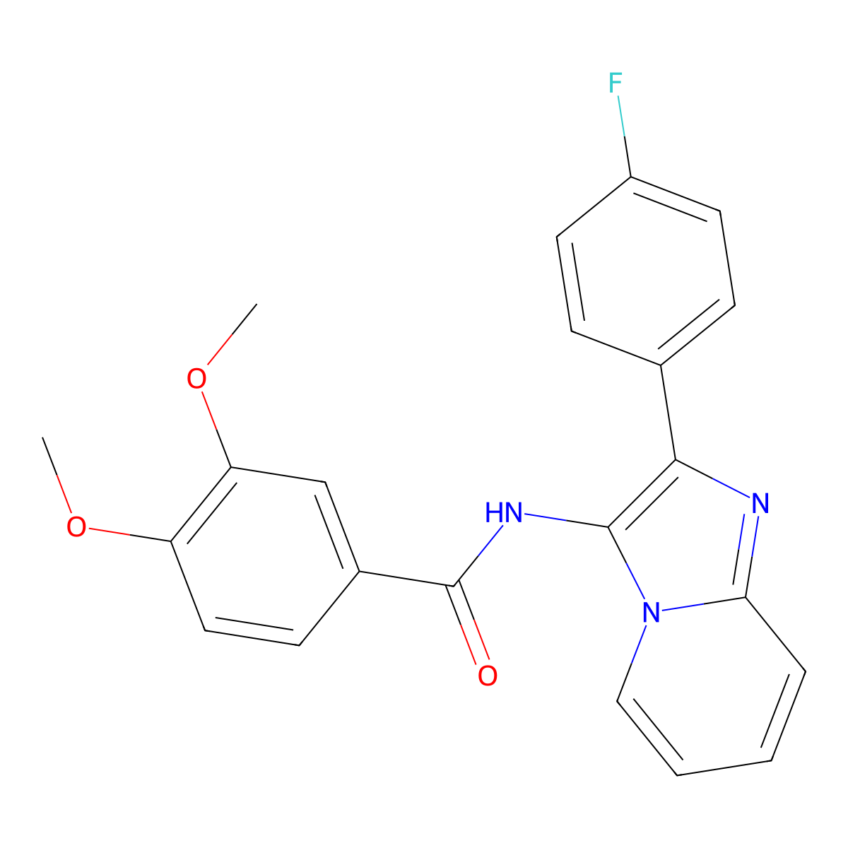 N-[2-(4-fluorophenyl)imidazo[1,2-a]pyridin-3-yl]-3,4-dimethoxybenzamide molecular structure, CAS 850930-06-2