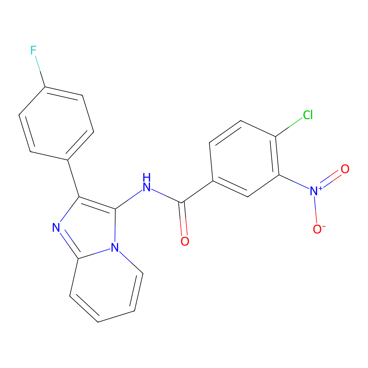 4-chloro-N-[2-(4-fluorophenyl)imidazo[1,2-a]pyridin-3-yl]-3-nitrobenzamide molecular structure, CAS 850930-11-9