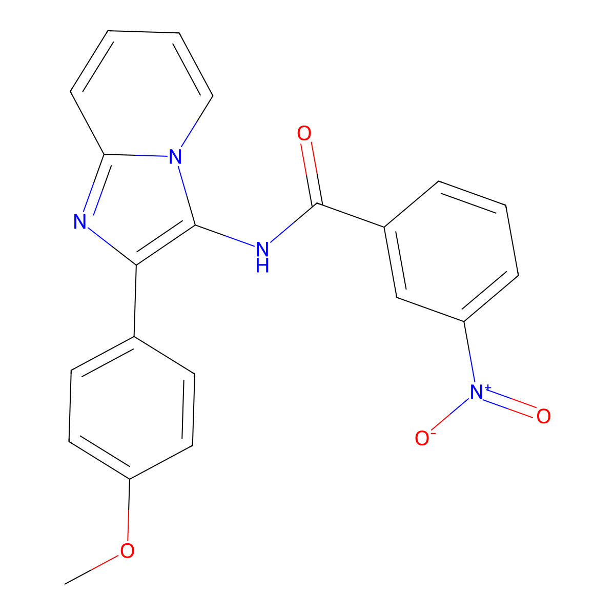 N-[2-(4-methoxyphenyl)imidazo[1,2-a]pyridin-3-yl]-3-nitrobenzamide molecular structure, CAS 850930-20-0