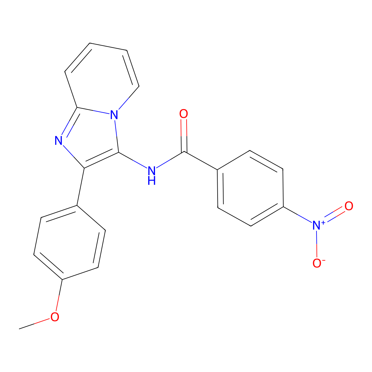 N-[2-(4-methoxyphenyl)imidazo[1,2-a]pyridin-3-yl]-4-nitrobenzamide molecular structure, CAS 850930-22-2
