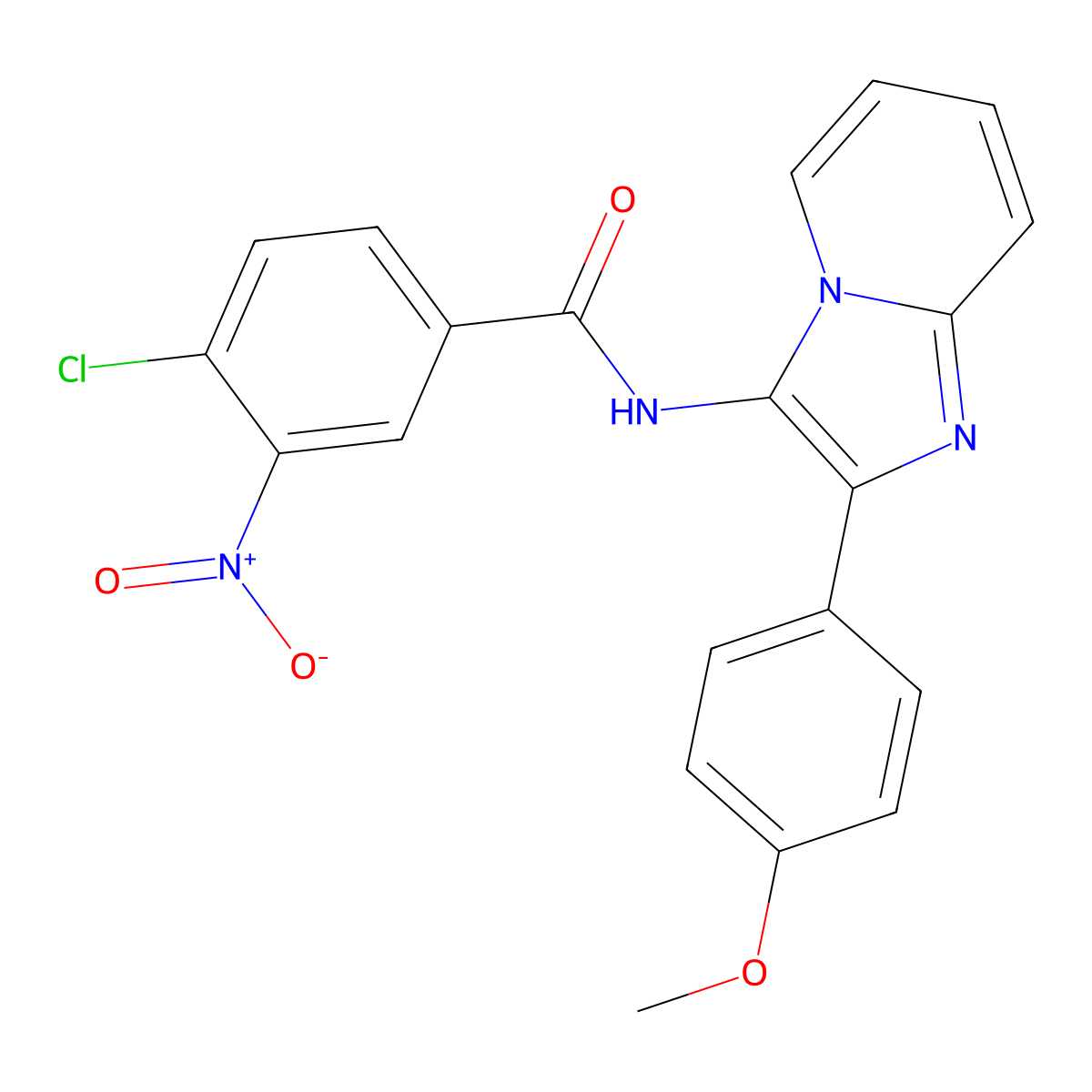 4-chloro-N-[2-(4-methoxyphenyl)imidazo[1,2-a]pyridin-3-yl]-3-nitrobenzamide molecular structure, CAS 850930-24-4