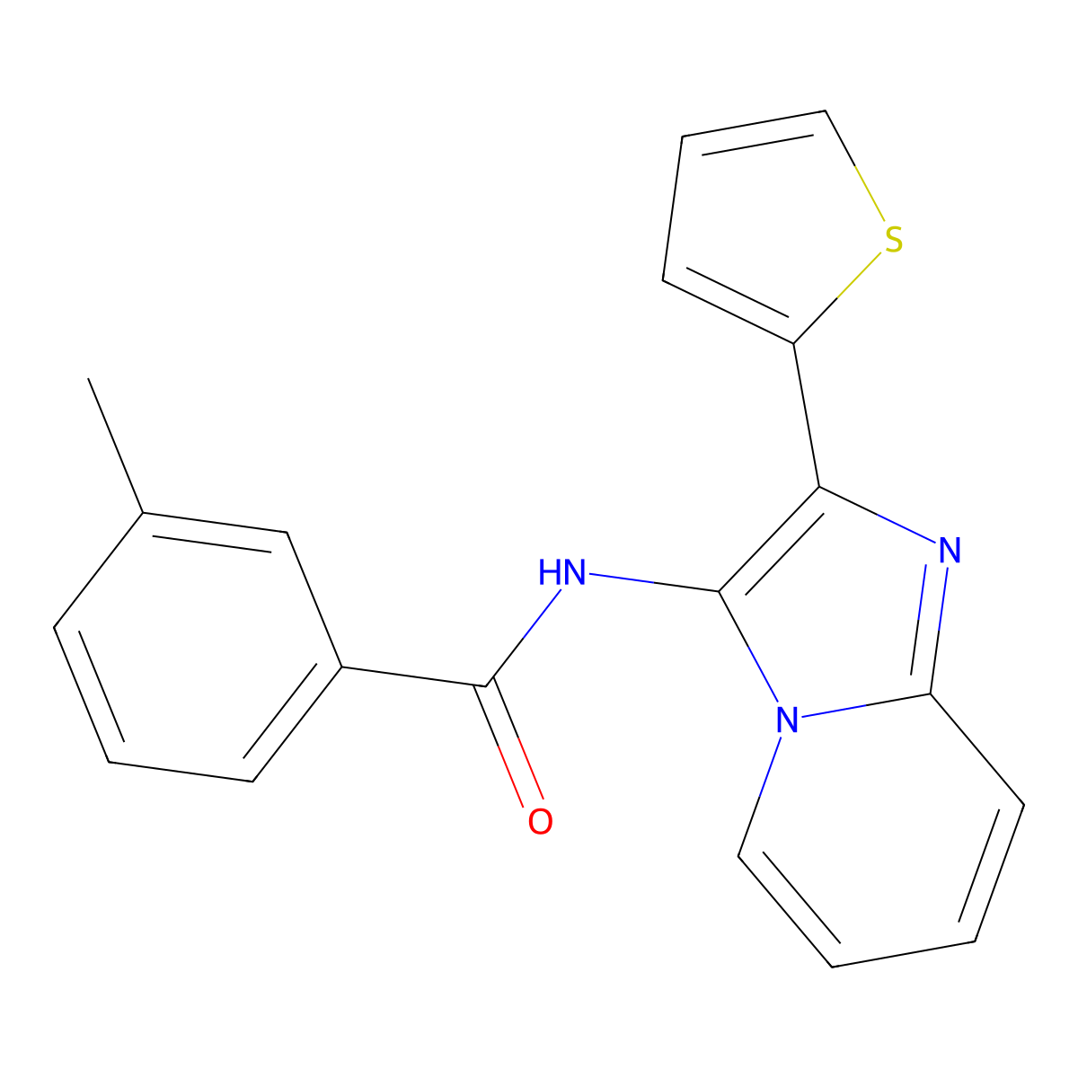 3-Methyl-N-[2-(thiophen-2-YL)imidazo[1,2-A]pyridin-3-YL]benzamide molecular structure, CAS 850930-70-0