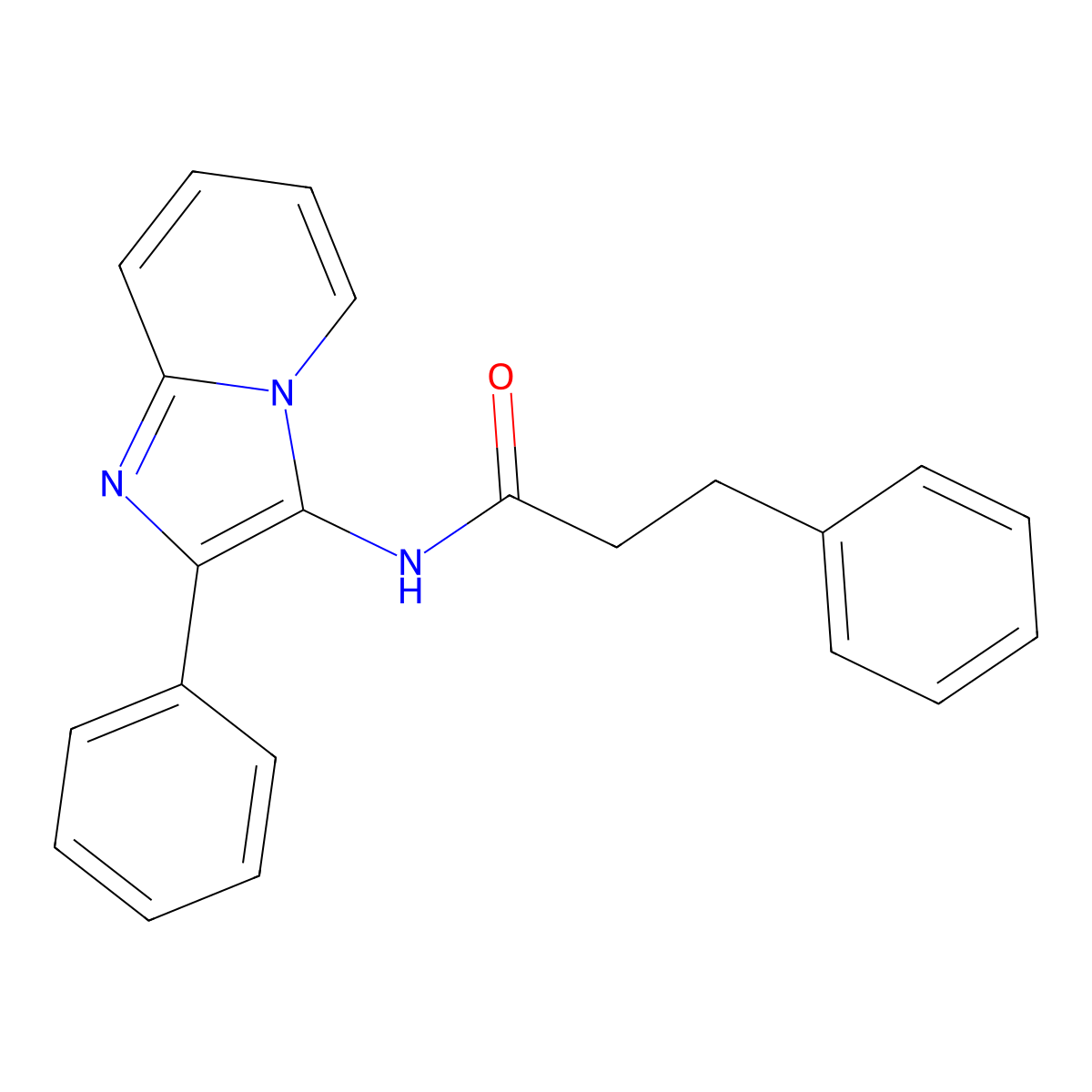 3-phenyl-N-(2-phenylimidazo[1,2-a]pyridin-3-yl)propanamide molecular structure, CAS 850930-84-6