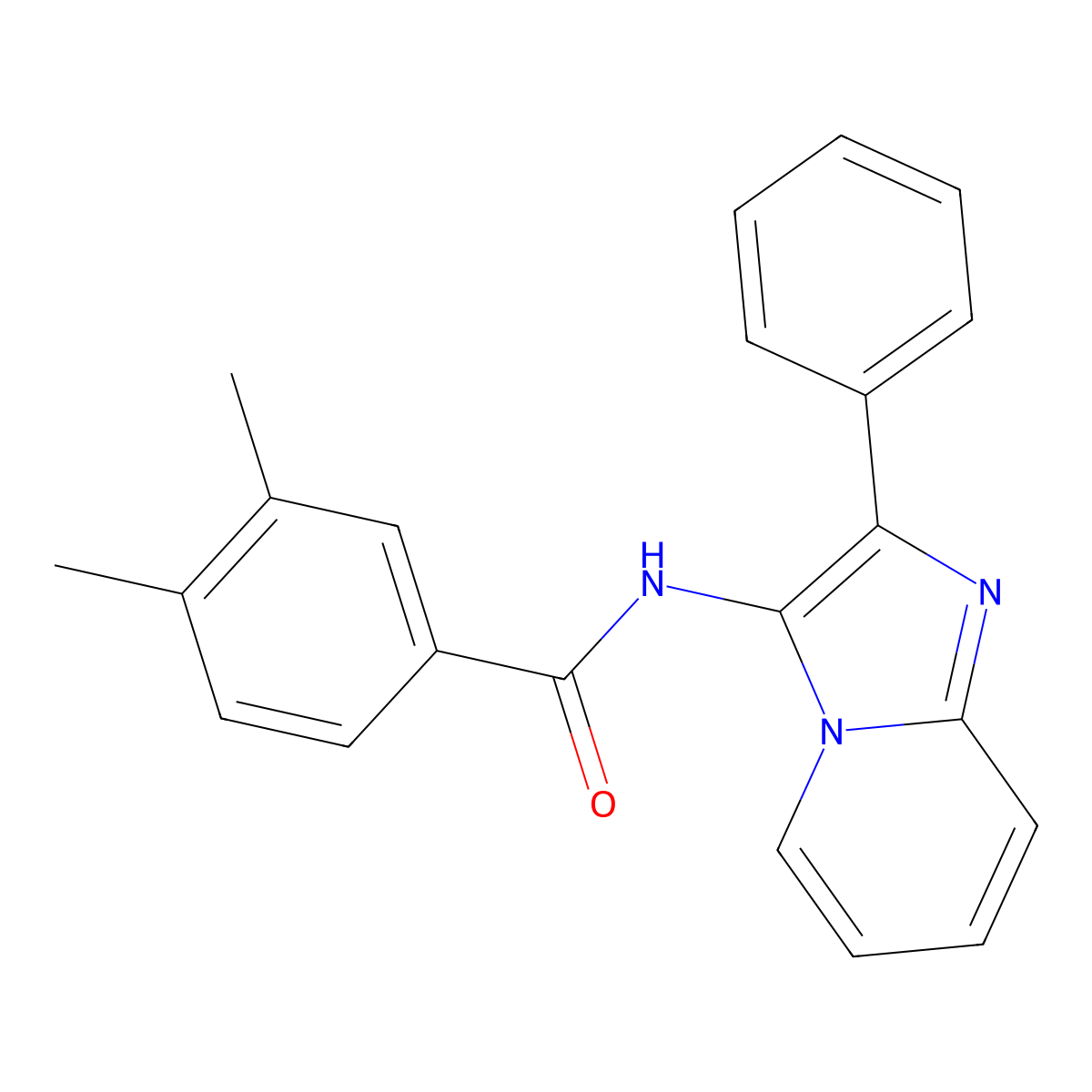 3,4-dimethyl-N-(2-phenylimidazo[1,2-a]pyridin-3-yl)benzamide molecular structure, CAS 850930-85-7