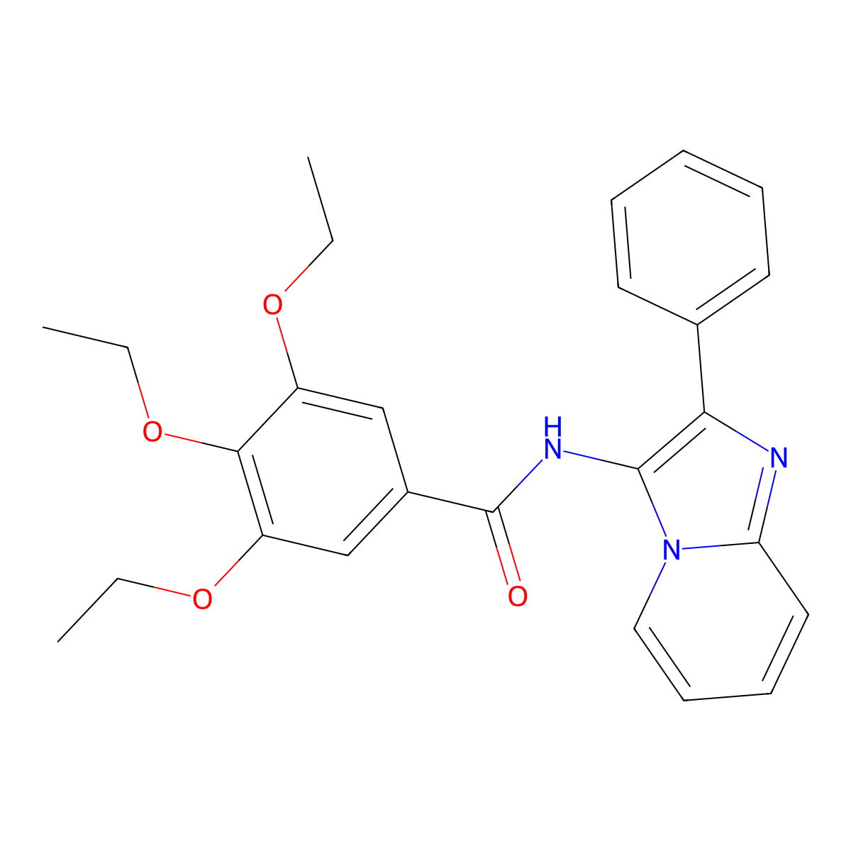 3,4,5-triethoxy-N-(2-phenylimidazo[1,2-a]pyridin-3-yl)benzamide molecular structure, CAS 850930-86-8