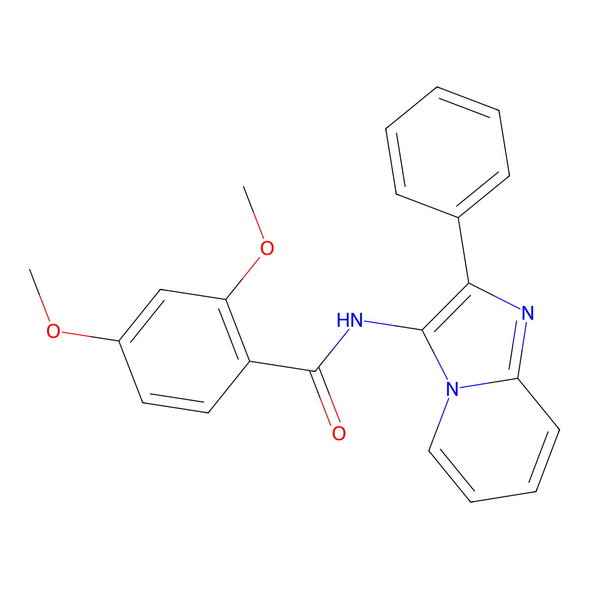 2,4-dimethoxy-N-(2-phenylimidazo[1,2-a]pyridin-3-yl)benzamide molecular structure, CAS 850930-88-0