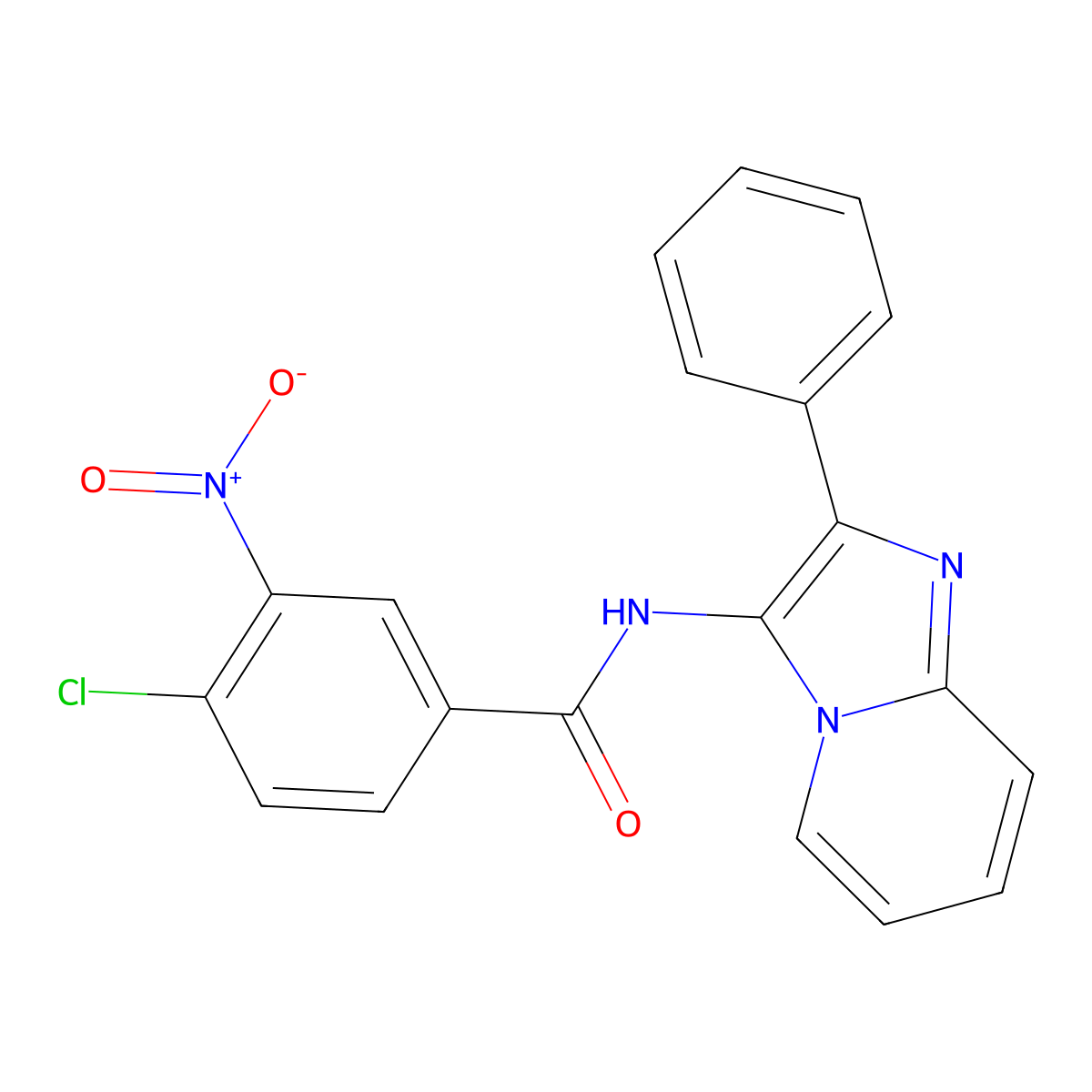4-chloro-3-nitro-N-{2-phenylimidazo[1,2-a]pyridin-3-yl}benzamide molecular structure, CAS 850930-93-7