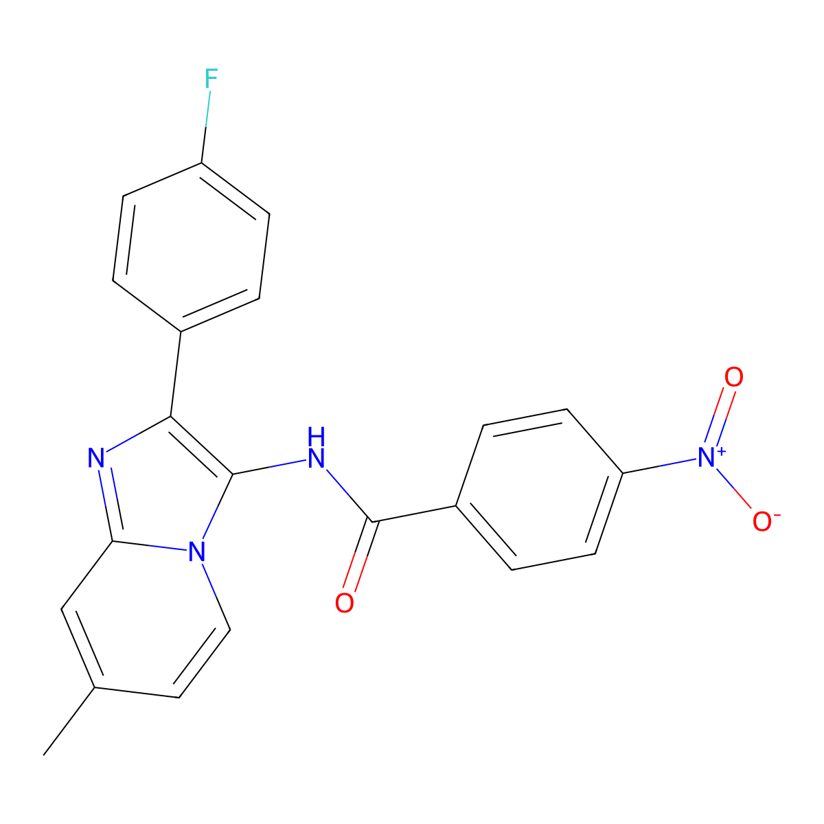N-[2-(4-fluorophenyl)-7-methylimidazo[1,2-a]pyridin-3-yl]-4-nitrobenzamide molecular structure, CAS 850931-14-5