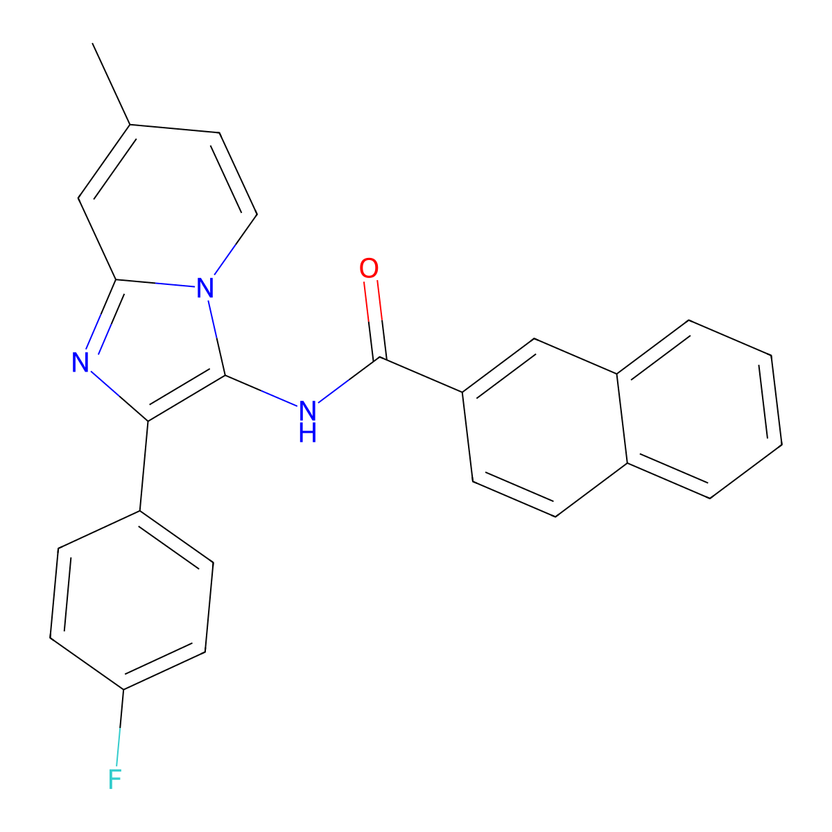 N-[2-(4-fluorophenyl)-7-methylimidazo[1,2-a]pyridin-3-yl]naphthalene-2-carboxamide molecular structure, CAS 850931-22-5