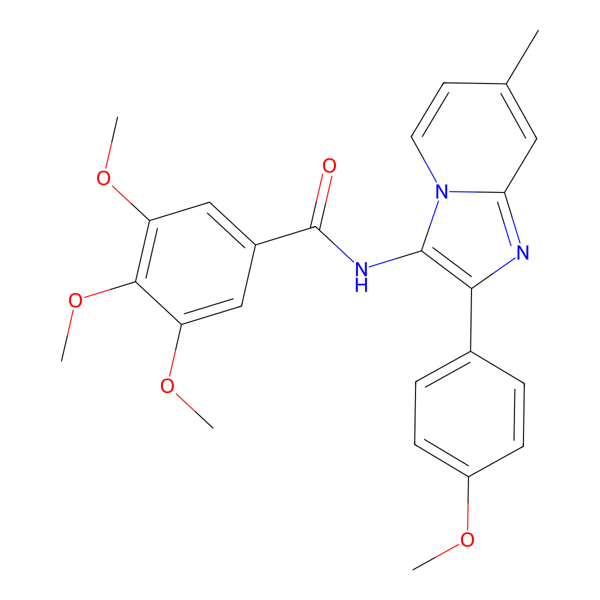 3,4,5-trimethoxy-N-[2-(4-methoxyphenyl)-7-methylimidazo[1,2-a]pyridin-3-yl]benzamide molecular structure, CAS 850931-29-2
