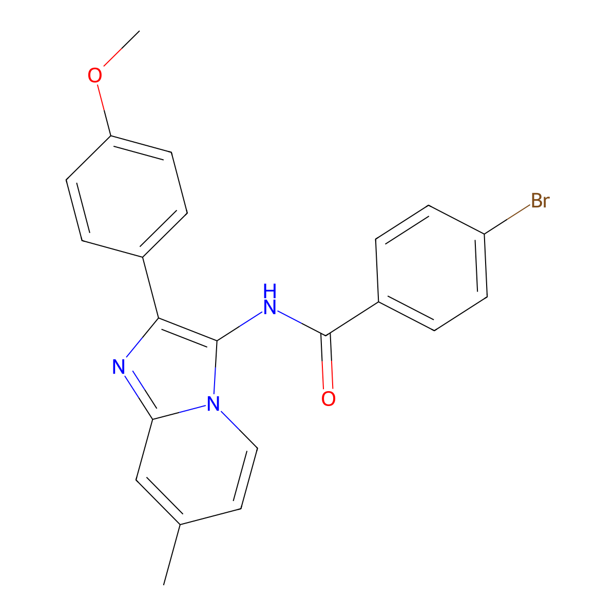 4-bromo-N-[2-(4-methoxyphenyl)-7-methylimidazo[1,2-a]pyridin-3-yl]benzamide molecular structure, CAS 850931-47-4