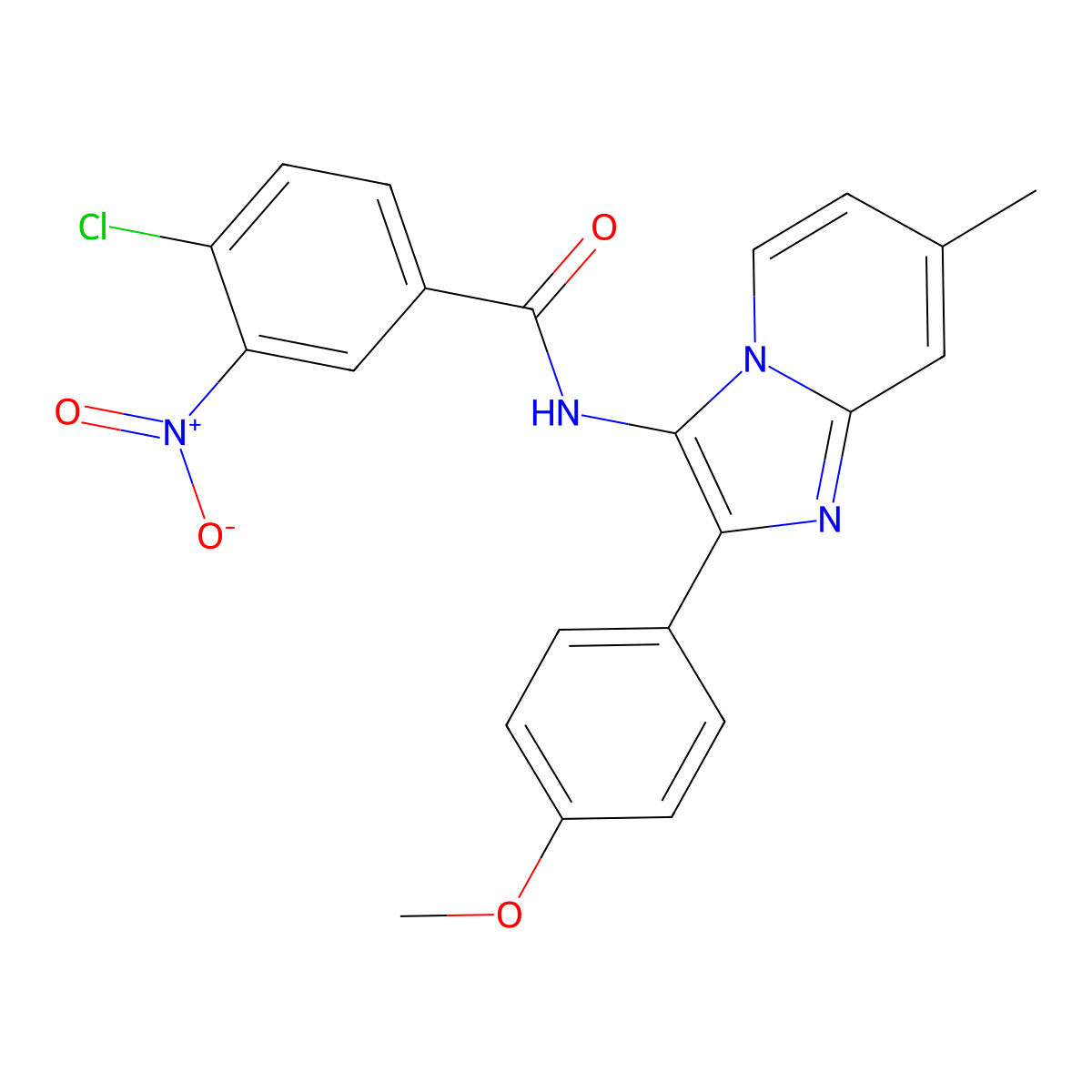 4-chloro-N-[2-(4-methoxyphenyl)-7-methylimidazo[1,2-a]pyridin-3-yl]-3-nitrobenzamide molecular structure, CAS 850931-60-1