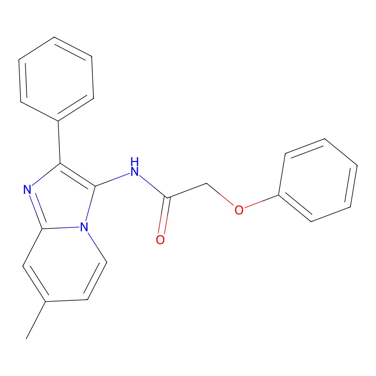 N-(7-methyl-2-phenylimidazo[1,2-a]pyridin-3-yl)-2-phenoxyacetamide molecular structure, CAS 850931-94-1