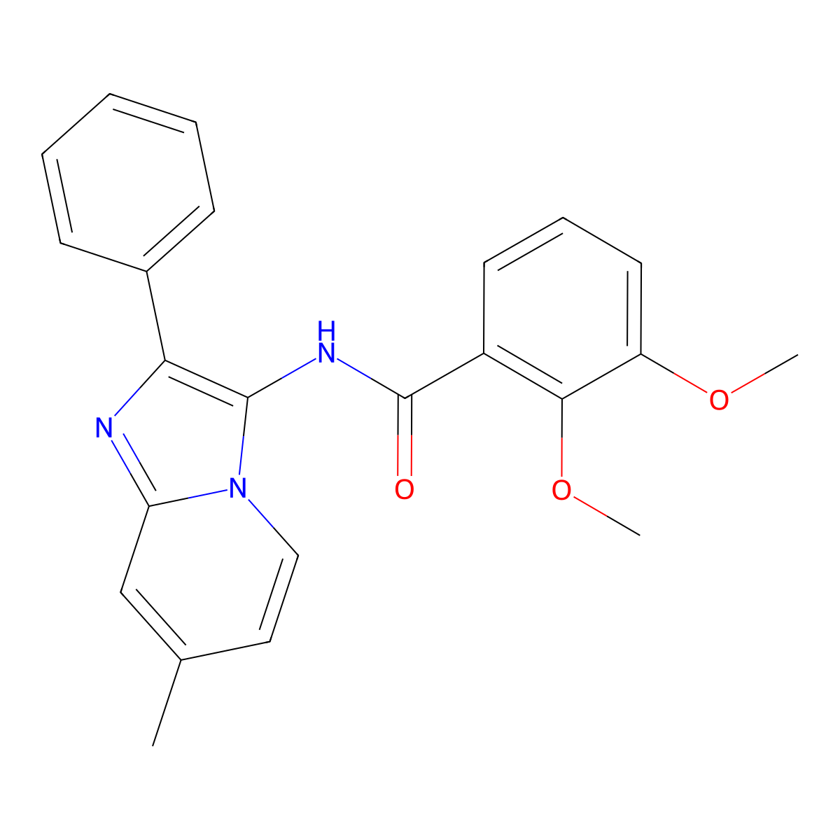 2,3-dimethoxy-N-{7-methyl-2-phenylimidazo[1,2-a]pyridin-3-yl}benzamide molecular structure, CAS 850931-96-3