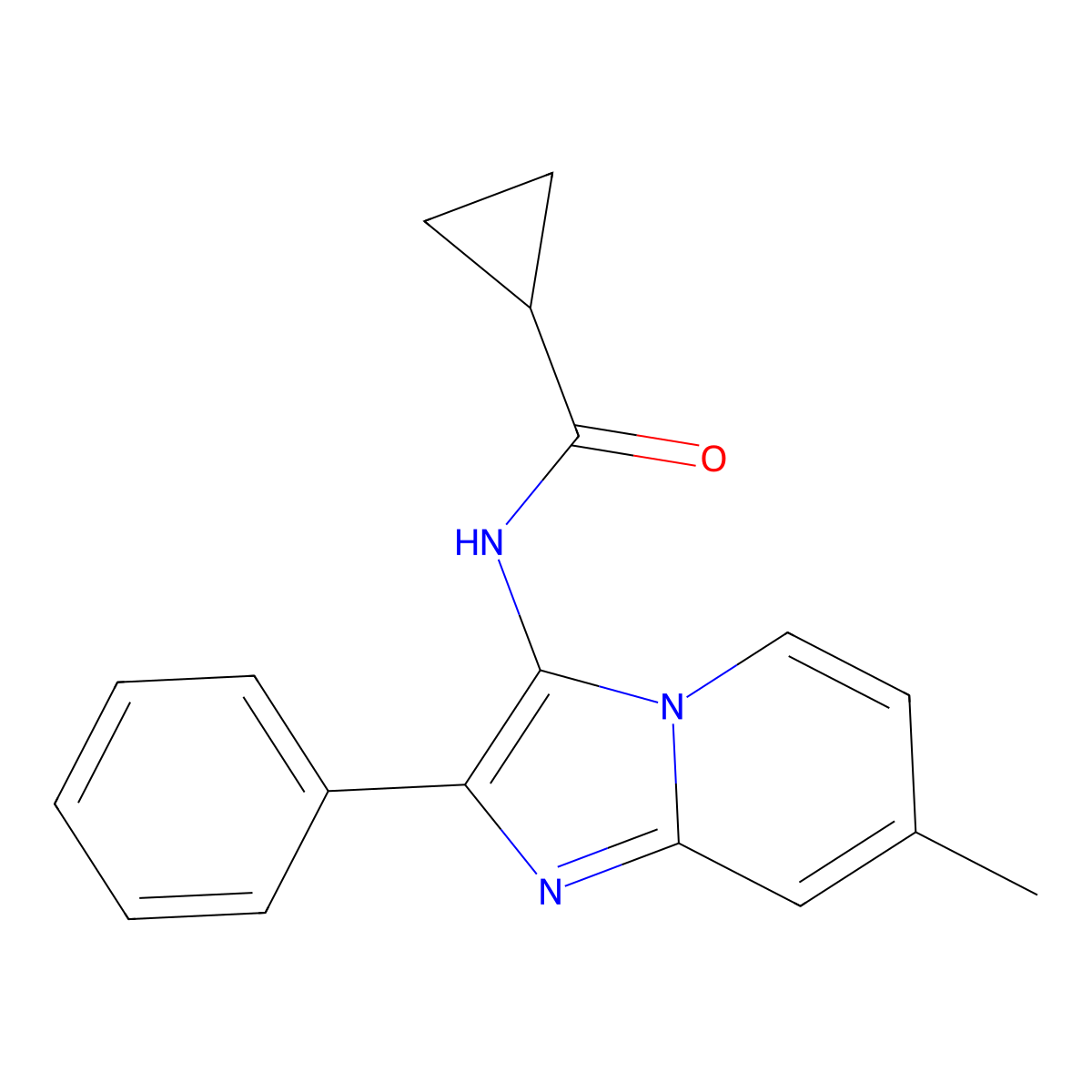 N-(7-methyl-2-phenylimidazo[1,2-a]pyridin-3-yl)cyclopropanecarboxamide molecular structure, CAS 850931-97-4