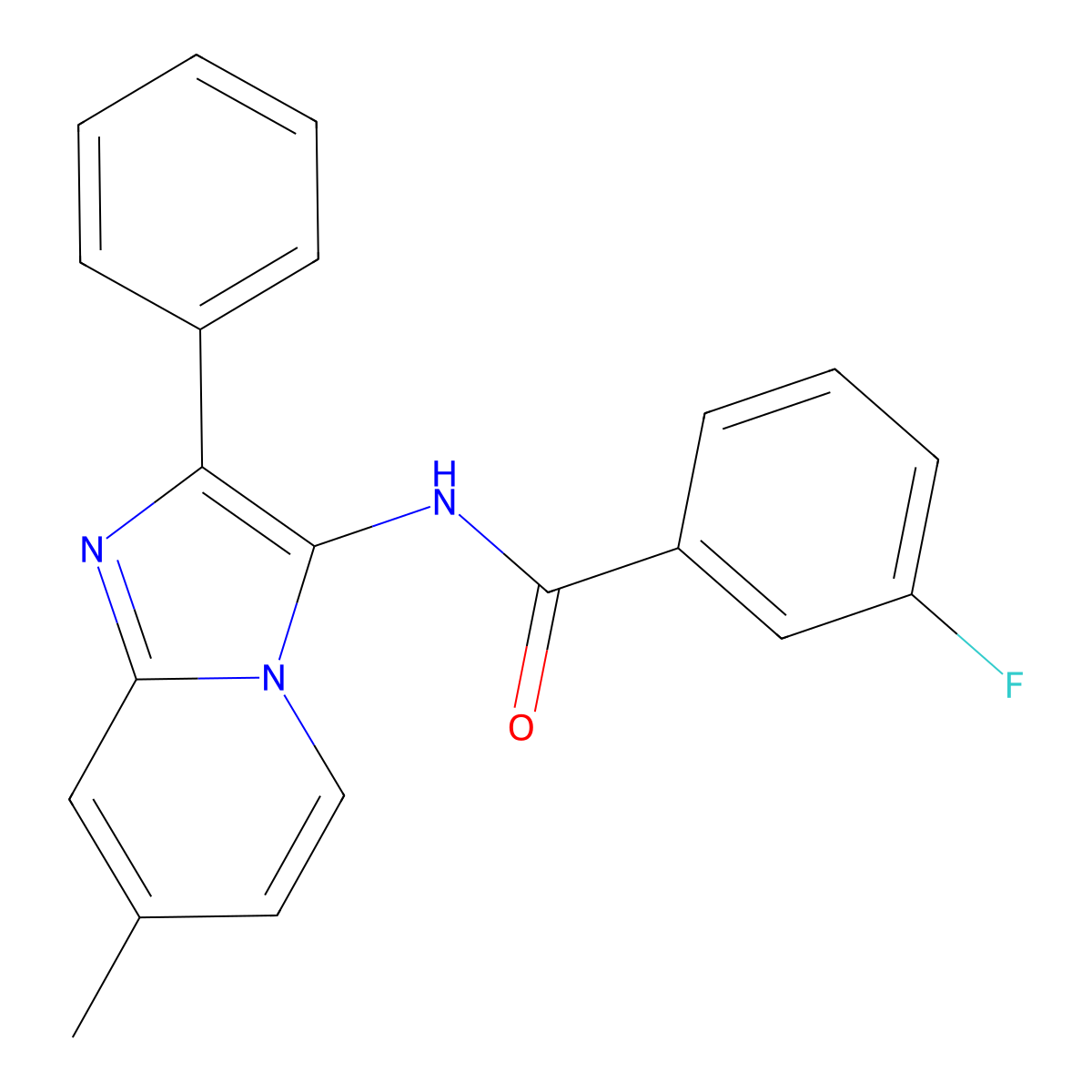 3-fluoro-N-{7-methyl-2-phenylimidazo[1,2-a]pyridin-3-yl}benzamide molecular structure, CAS 850932-02-4