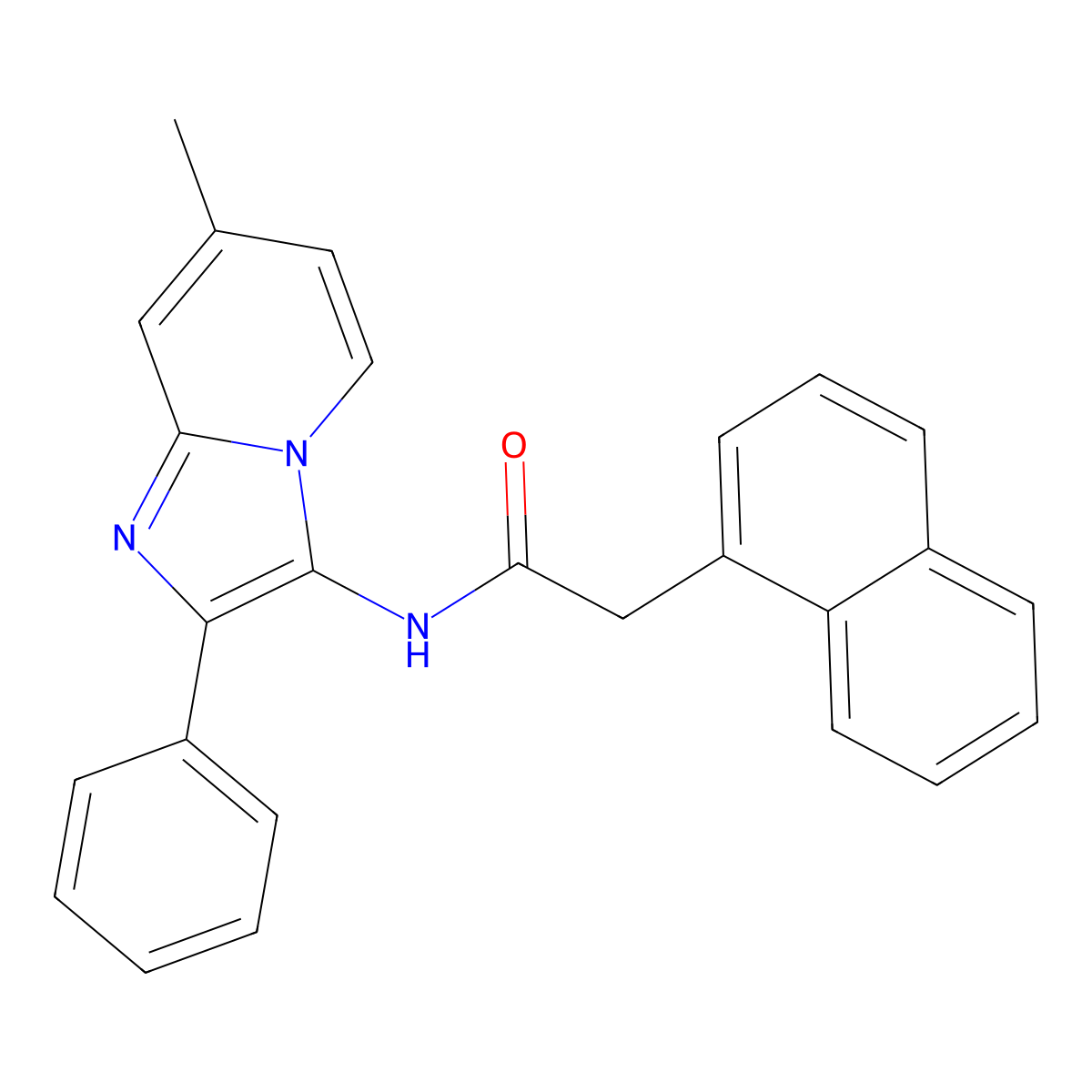N-(7-methyl-2-phenylimidazo[1,2-a]pyridin-3-yl)-2-(naphthalen-1-yl)acetamide molecular structure, CAS 850932-07-9