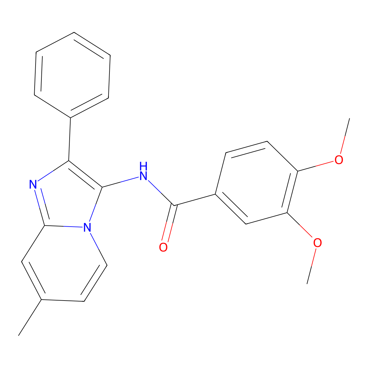 3,4-dimethoxy-N-{7-methyl-2-phenylimidazo[1,2-a]pyridin-3-yl}benzamide molecular structure, CAS 850932-11-5