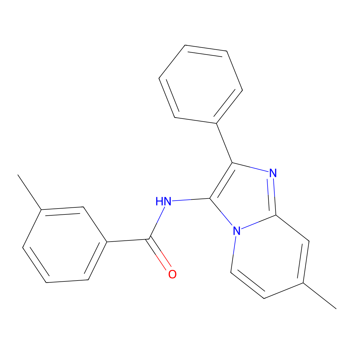 3-methyl-N-{7-methyl-2-phenylimidazo[1,2-a]pyridin-3-yl}benzamide molecular structure, CAS 850932-17-1