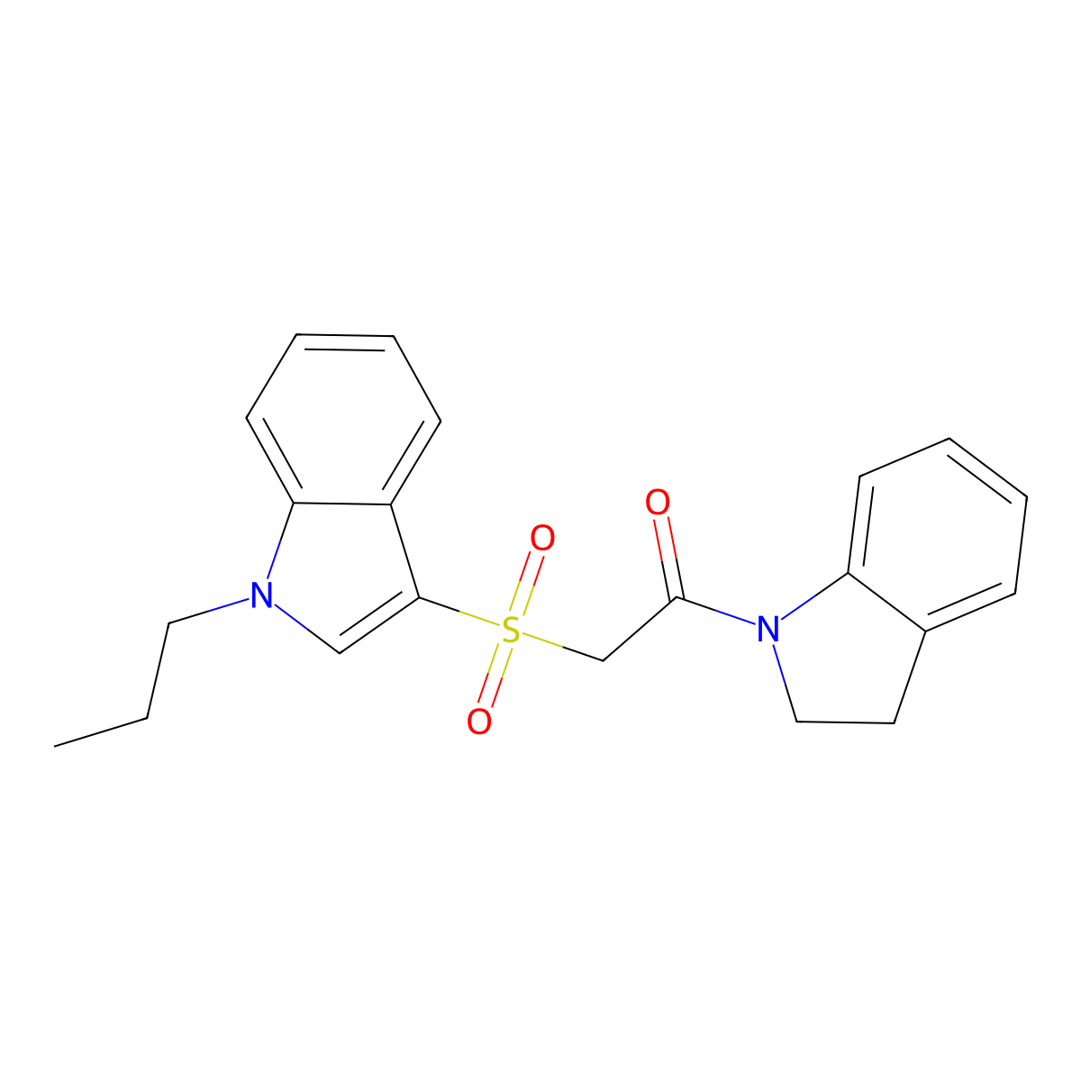 1-(indolin-1-yl)-2-((1-propyl-1H-indol-3-yl)sulfonyl)ethanone molecular structure, CAS 850932-48-8