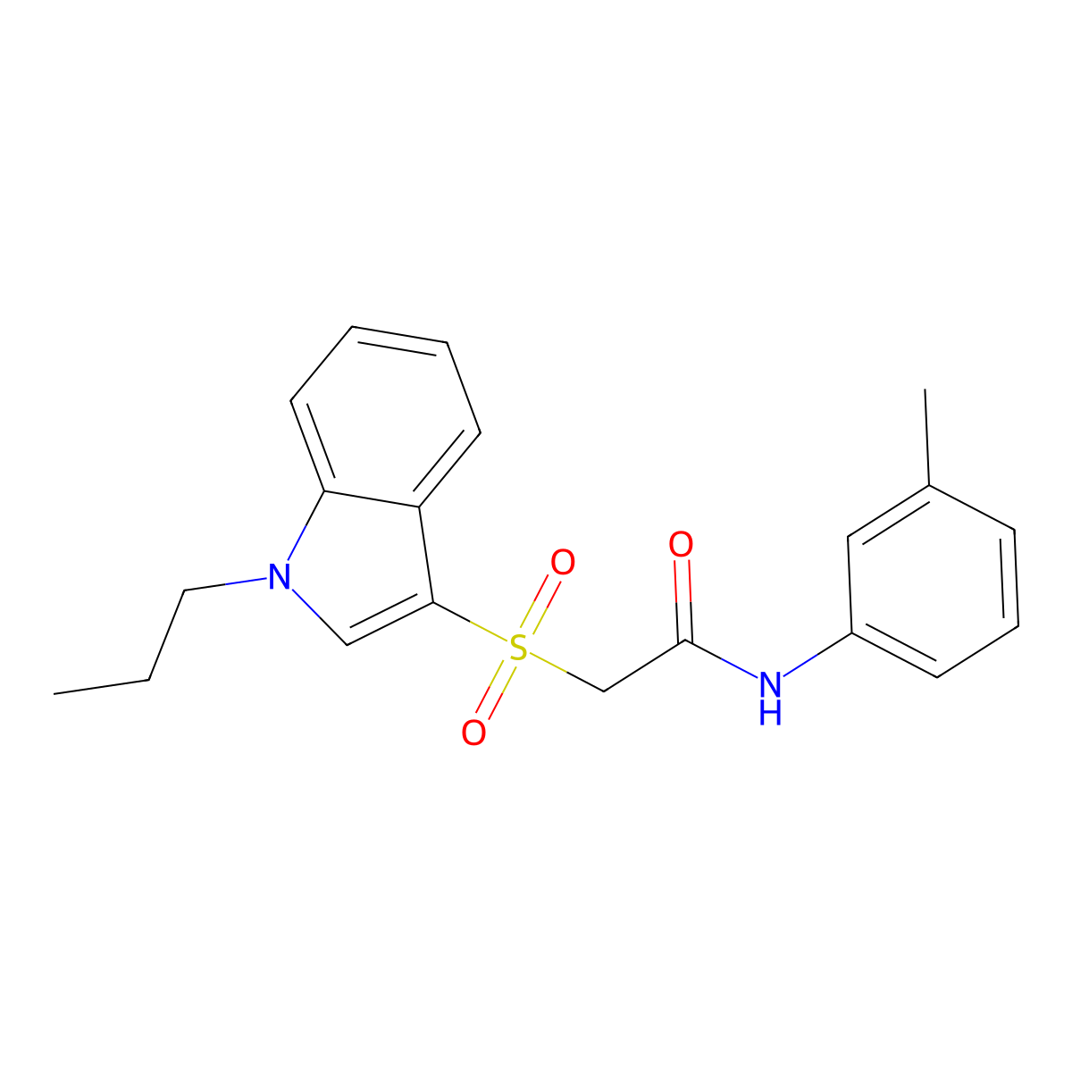 2-((1-propyl-1H-indol-3-yl)sulfonyl)-N-(m-tolyl)acetamide molecular structure, CAS 850932-56-8