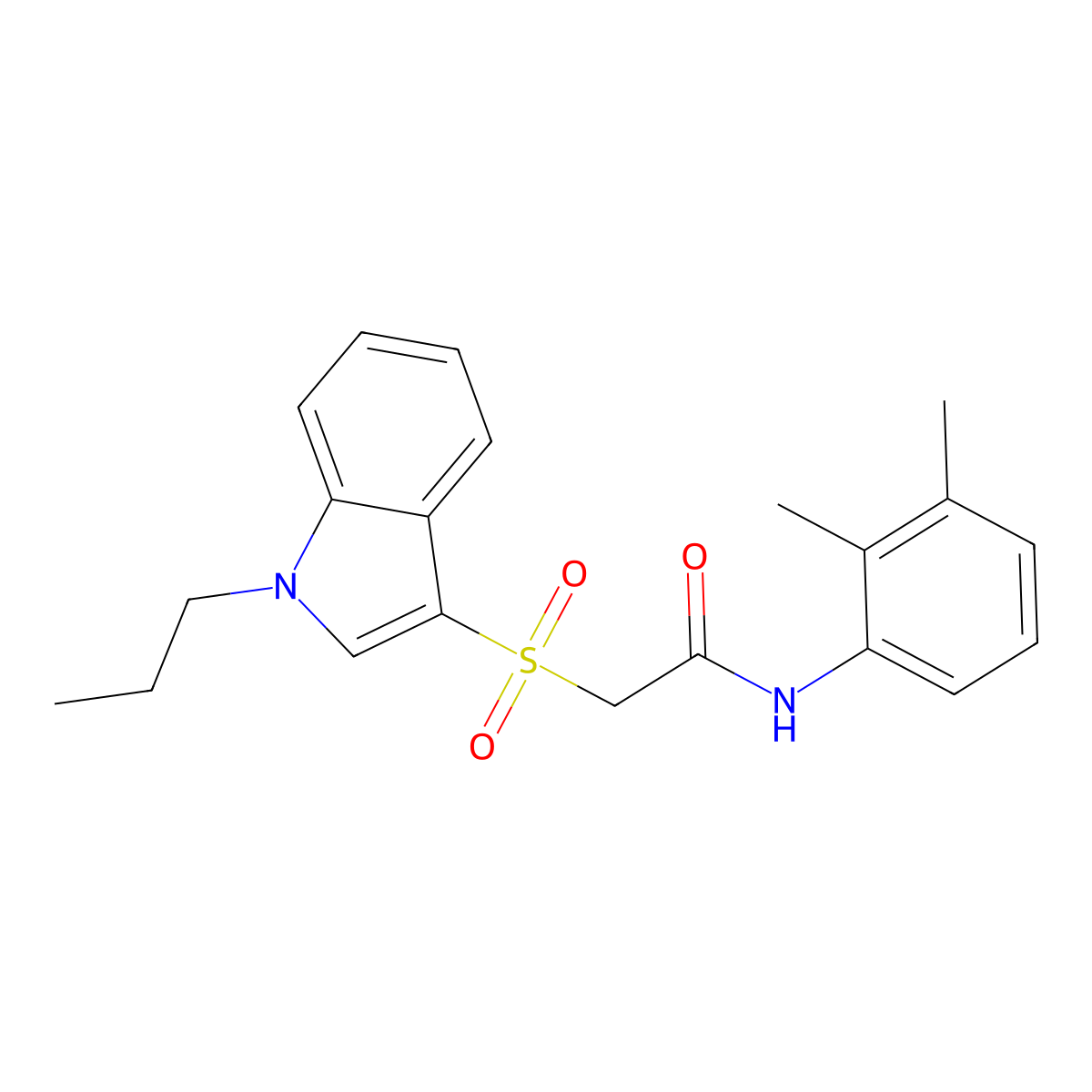 N-(2,3-dimethylphenyl)-2-((1-propyl-1H-indol-3-yl)sulfonyl)acetamide molecular structure, CAS 850932-58-0