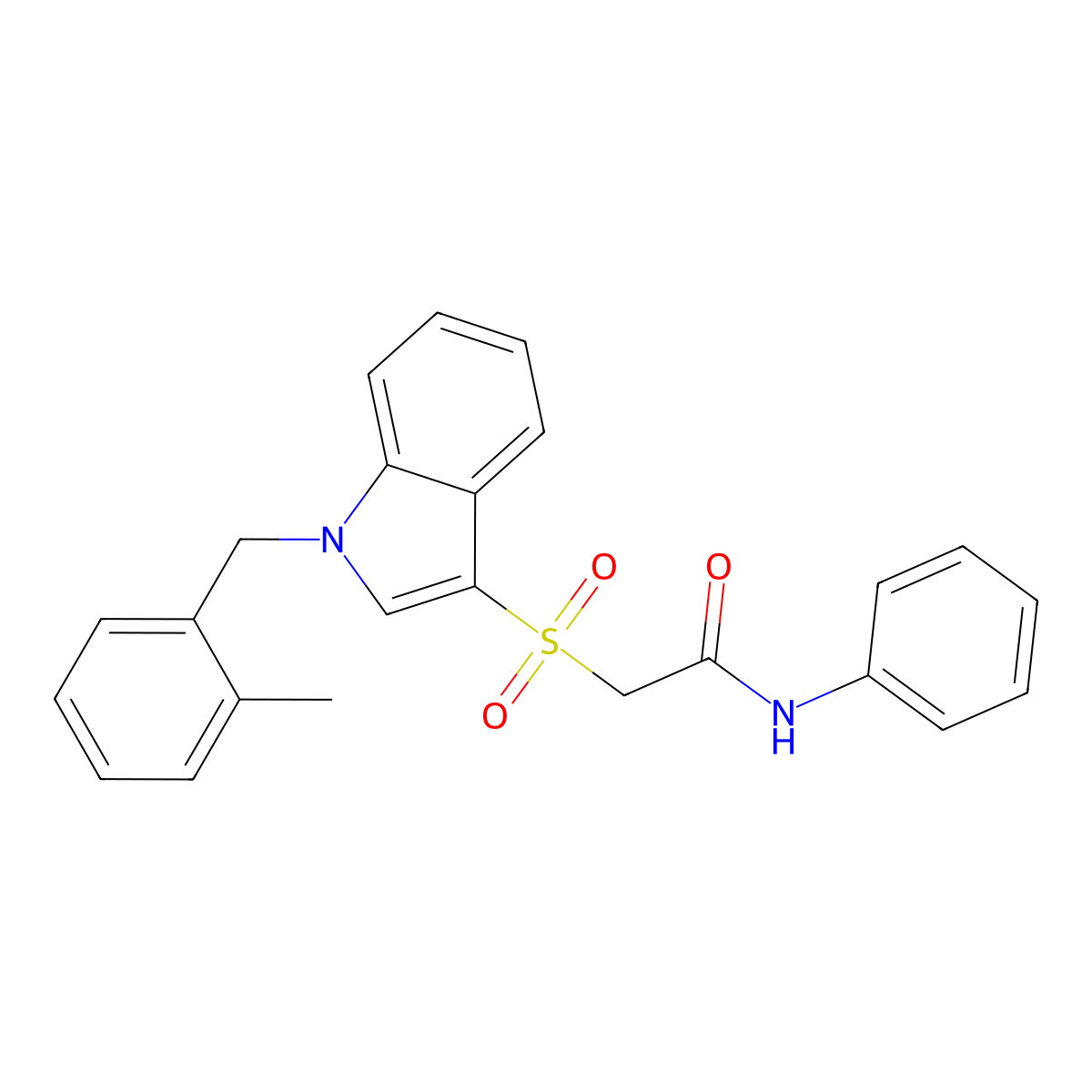 2-((1-(2-methylbenzyl)-1H-indol-3-yl)sulfonyl)-N-phenylacetamide molecular structure, CAS 850932-78-4