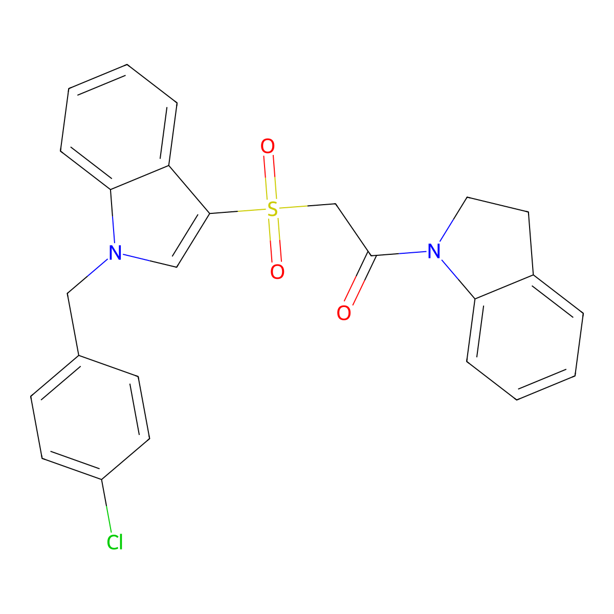2-((1-(4-chlorobenzyl)-1H-indol-3-yl)sulfonyl)-1-(indolin-1-yl)ethanone molecular structure, CAS 850933-01-6