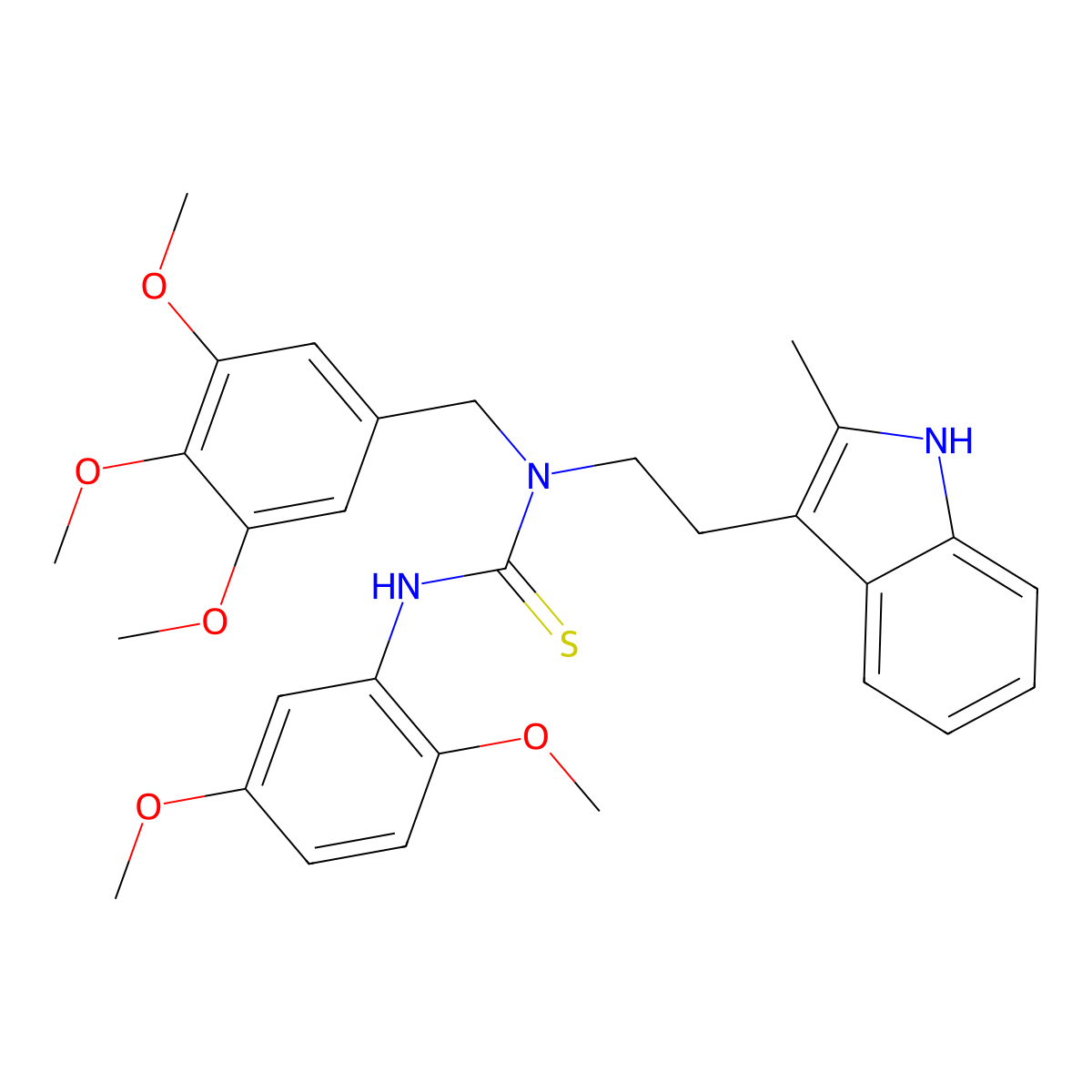 3-(2,5-dimethoxyphenyl)-1-(2-(2-methyl-1H-indol-3-yl)ethyl)-1-(3,4,5-trimethoxybenzyl)thiourea molecular structure, CAS 850933-33-4