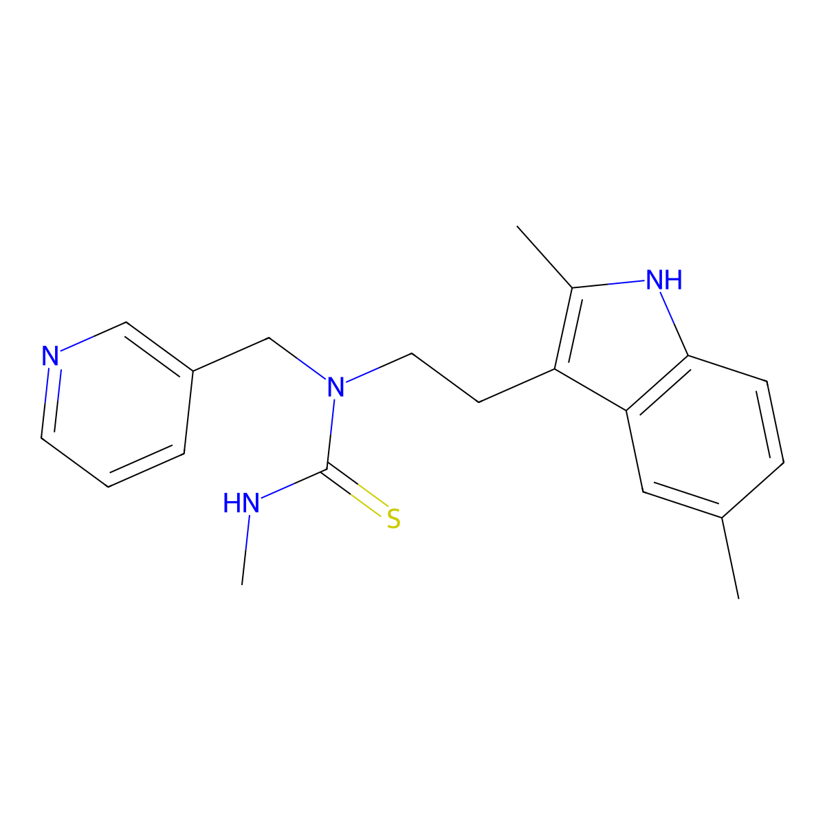 1-(2-(2,5-dimethyl-1H-indol-3-yl)ethyl)-3-methyl-1-(pyridin-3-ylmethyl)thiourea molecular structure, CAS 850933-69-6