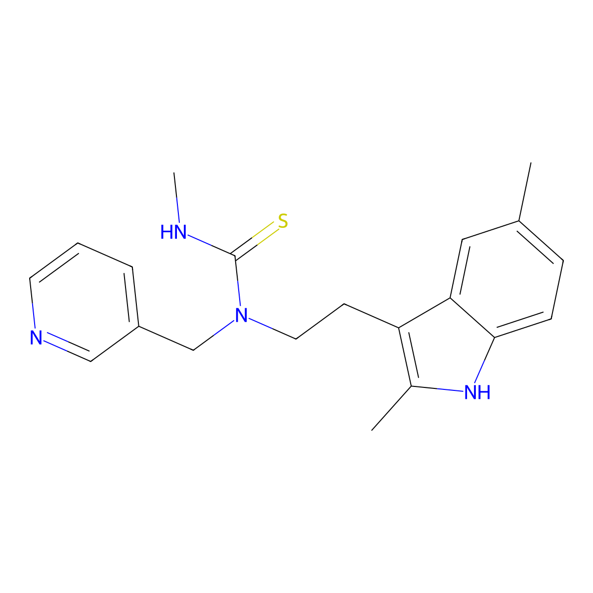 1-(2-(2,5-dimethyl-1H-indol-3-yl)ethyl)-3-methyl-1-(pyridin-3-ylmethyl)thiourea molecular structure, CAS 850933-69-6